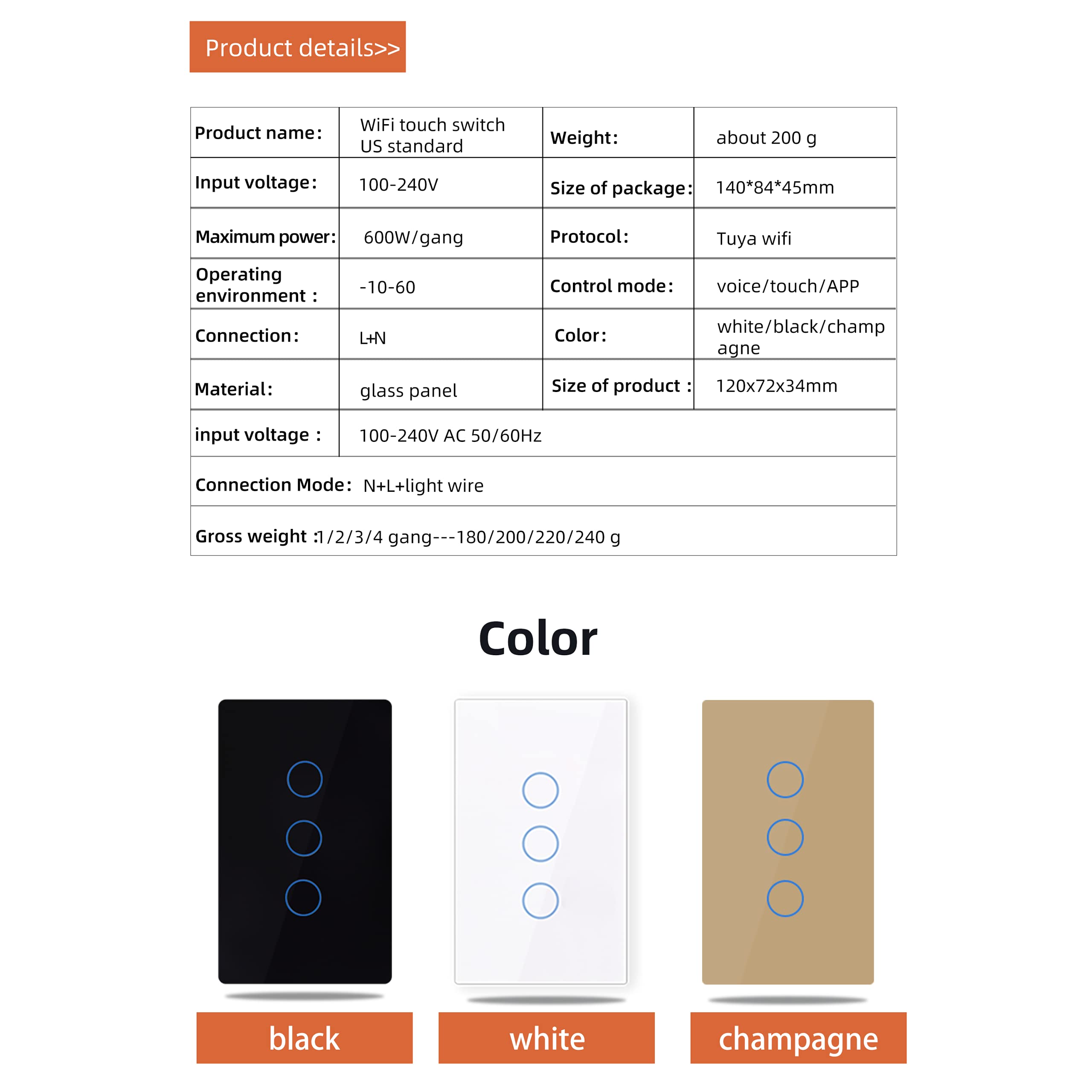 Smart Glass Touch Light Switch - 4 Gang, White - Alexa & Google Home Compatible, No Hub Required, Remote & Timer Control via Smart Life App - Perfect for Smart Homes, Bedrooms & Living Rooms
