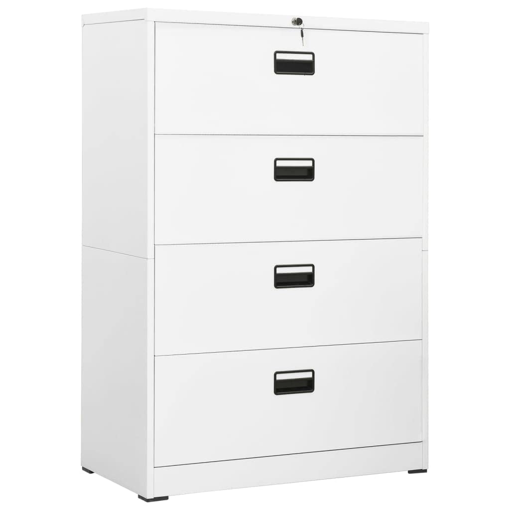Modern Metal Filing Cabinet with Lock - 35.4