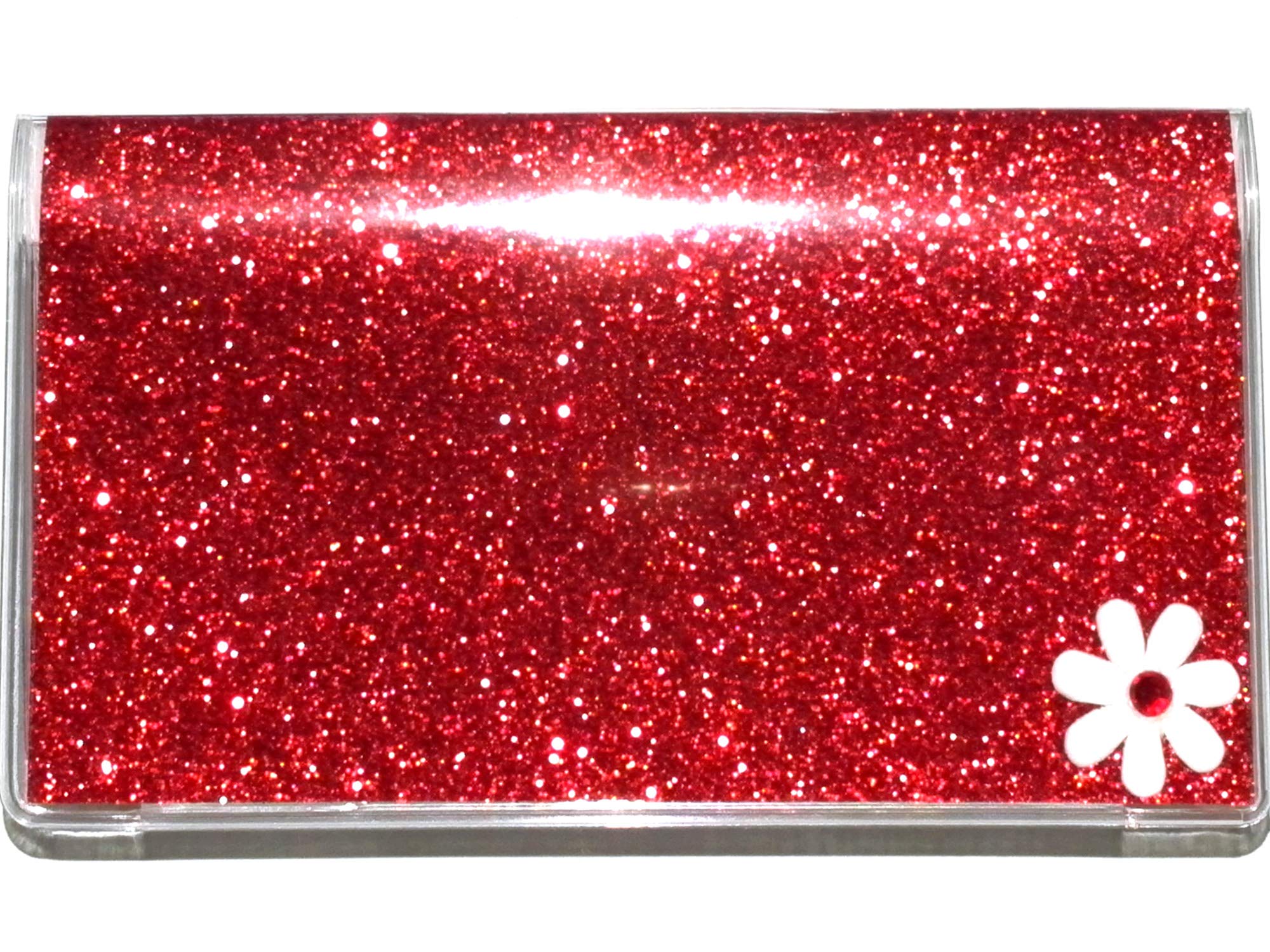 2023-2024-2025 Sparkling Glitter Pocket Planner with Notepad - Red & White | Perfect for School, Office & Daily Planning | Compact Agenda Organizer for Women & Students