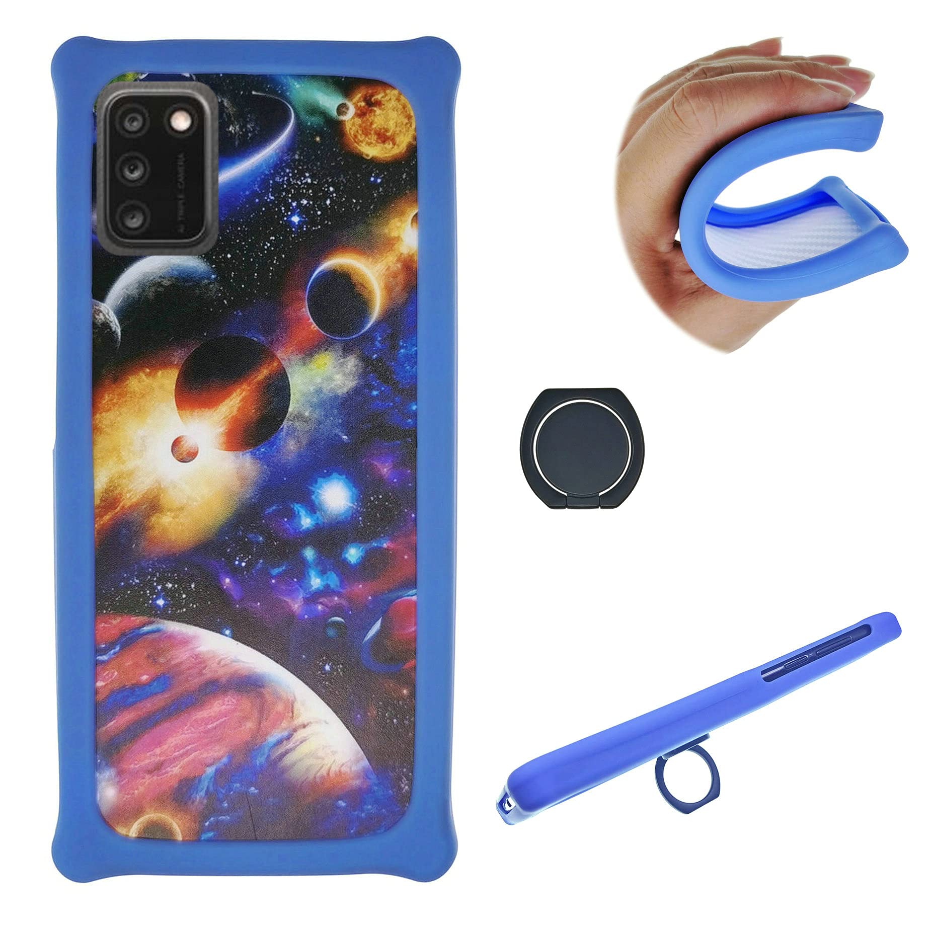 Durable Alcatel TCL A3X A600DL Phone Case - Shockproof TPU Soft + PC Ring Stand Cover with Kickstand - Perfect for Work, Travel & Daily Protection