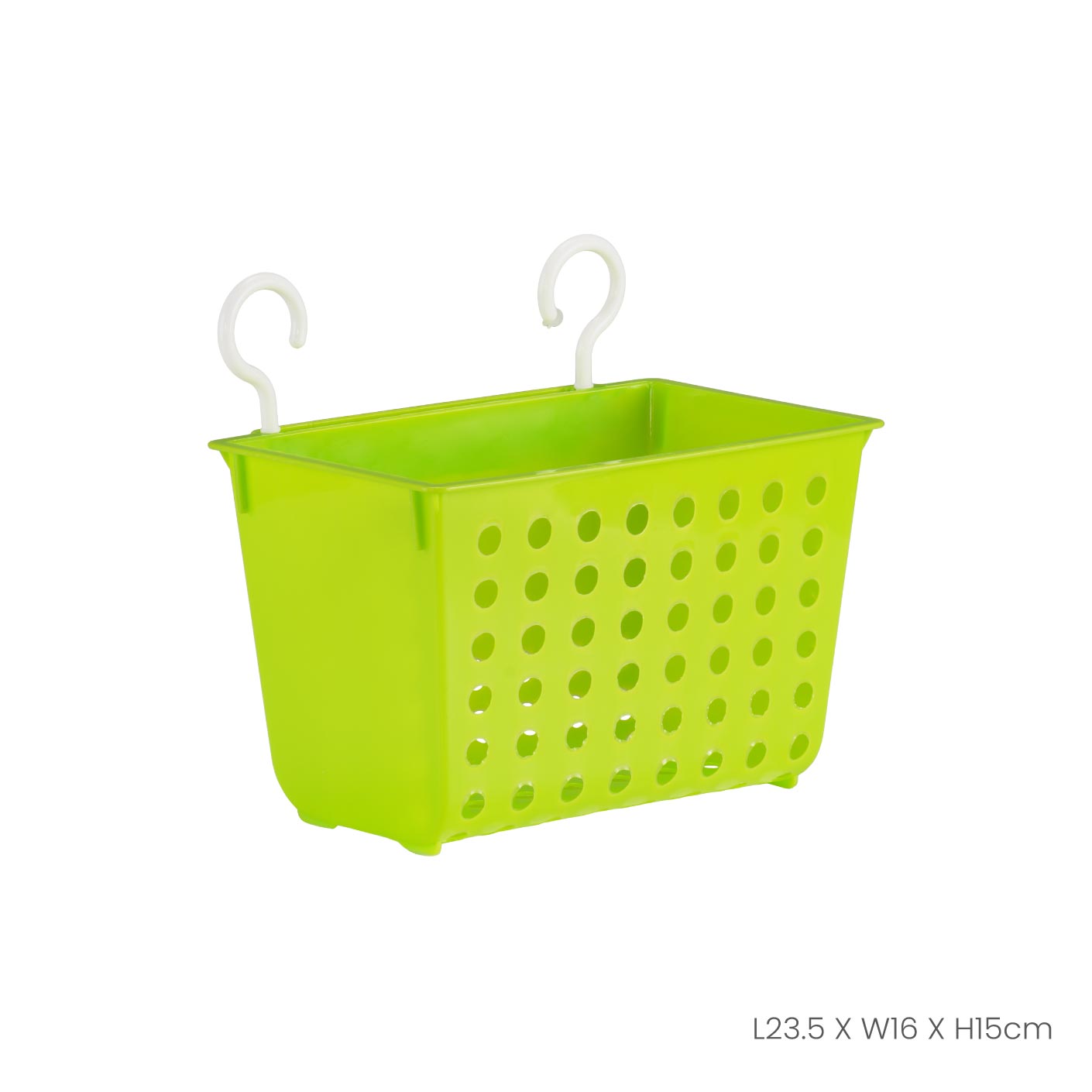 Hanging Basket with 2 Hooks - Wall Mounted Storage Organizer for Kitchen, Bathroom, or Office - Perfect for Fruits, Vegetables, Towels, and Supplies