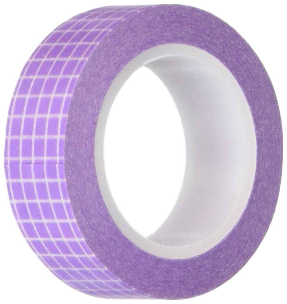 Queen & Co Trendy Tape - 10 Yards Grid Lavender Washi Tape for Scrapbooking, Journaling, DIY Crafts & Gift Wrapping - Perfect for Bullet Journals, Planners & Card Making