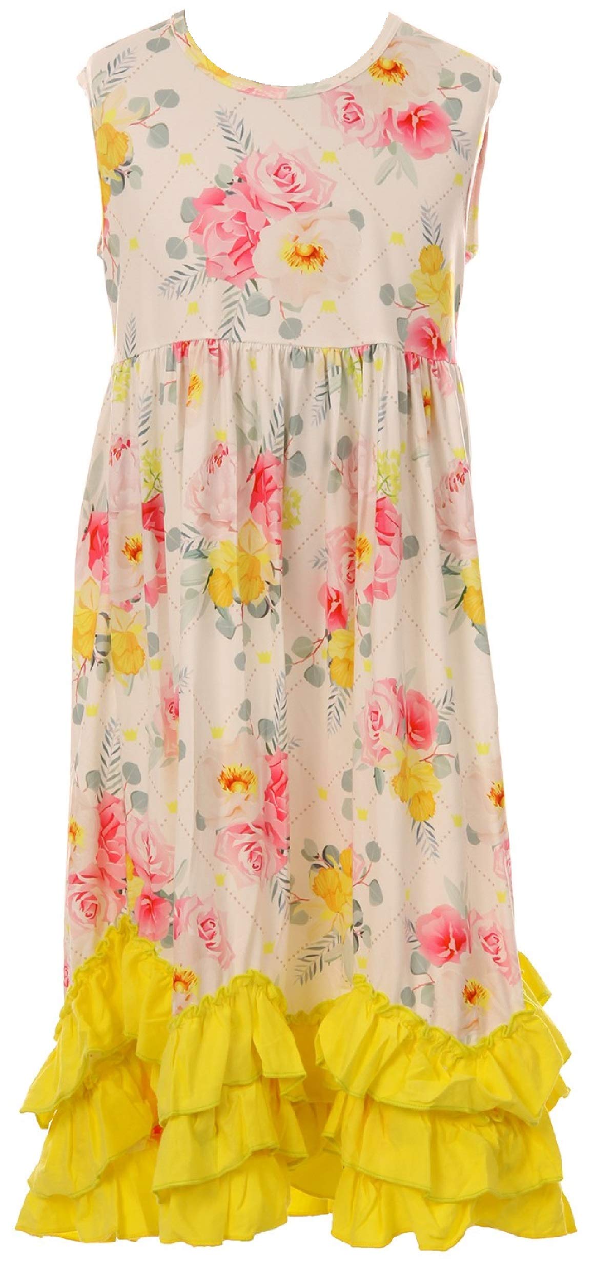 Floral Summer Dress for Little Girls - Cute Kids Party Dress for Birthday, Holiday & Flower Girl Occasions | Perfect for Weddings, Special Events & Playdates