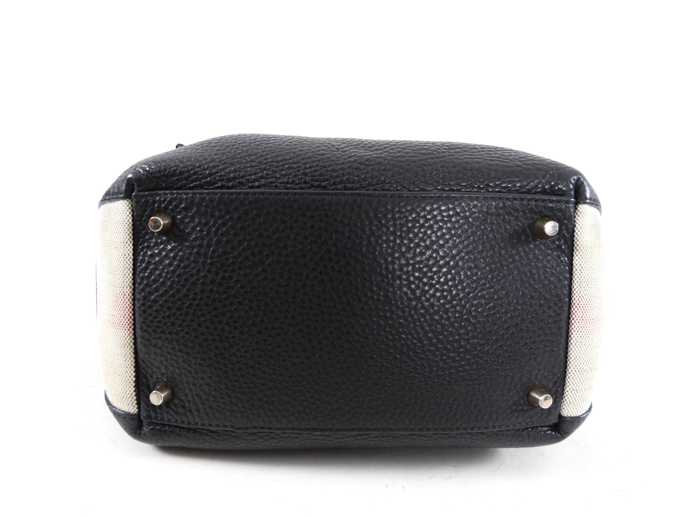 Burberry Black Grained Leather and Check Fabric Maidstone 2-Way Shoulder Bag for Women | Luxury Designer Handbag for Work, Travel & Everyday Use