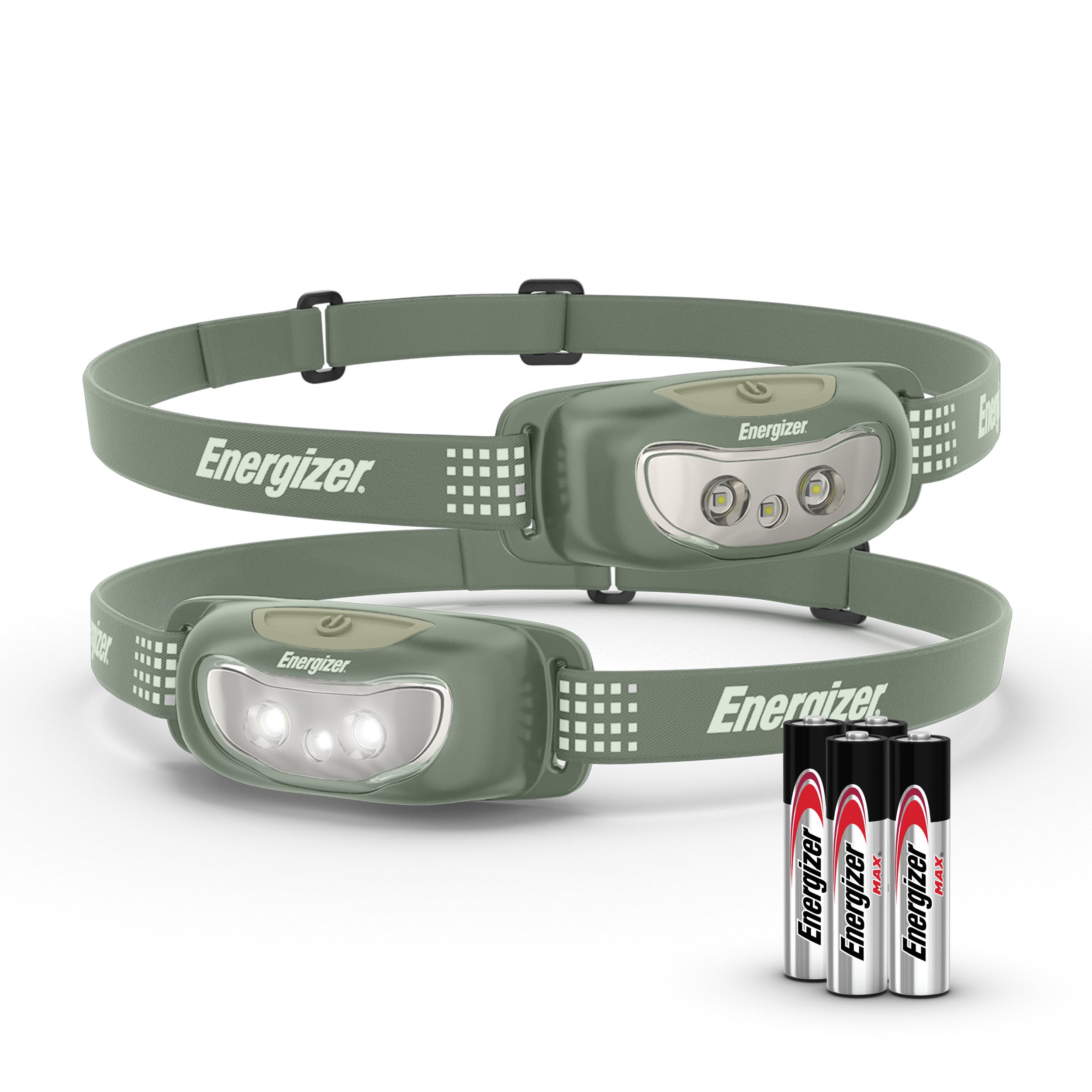 Energizer Universal+ LED Headlamp - Ultra Bright & Lightweight Headlamp for Camping, Hiking, Running & Emergency Use - Waterproof & Adjustable Headlight for Adults & Kids - Includes Batteries (2 Pack) - Perfect for Outdoor Adventures, Night Jogging & Power Outages