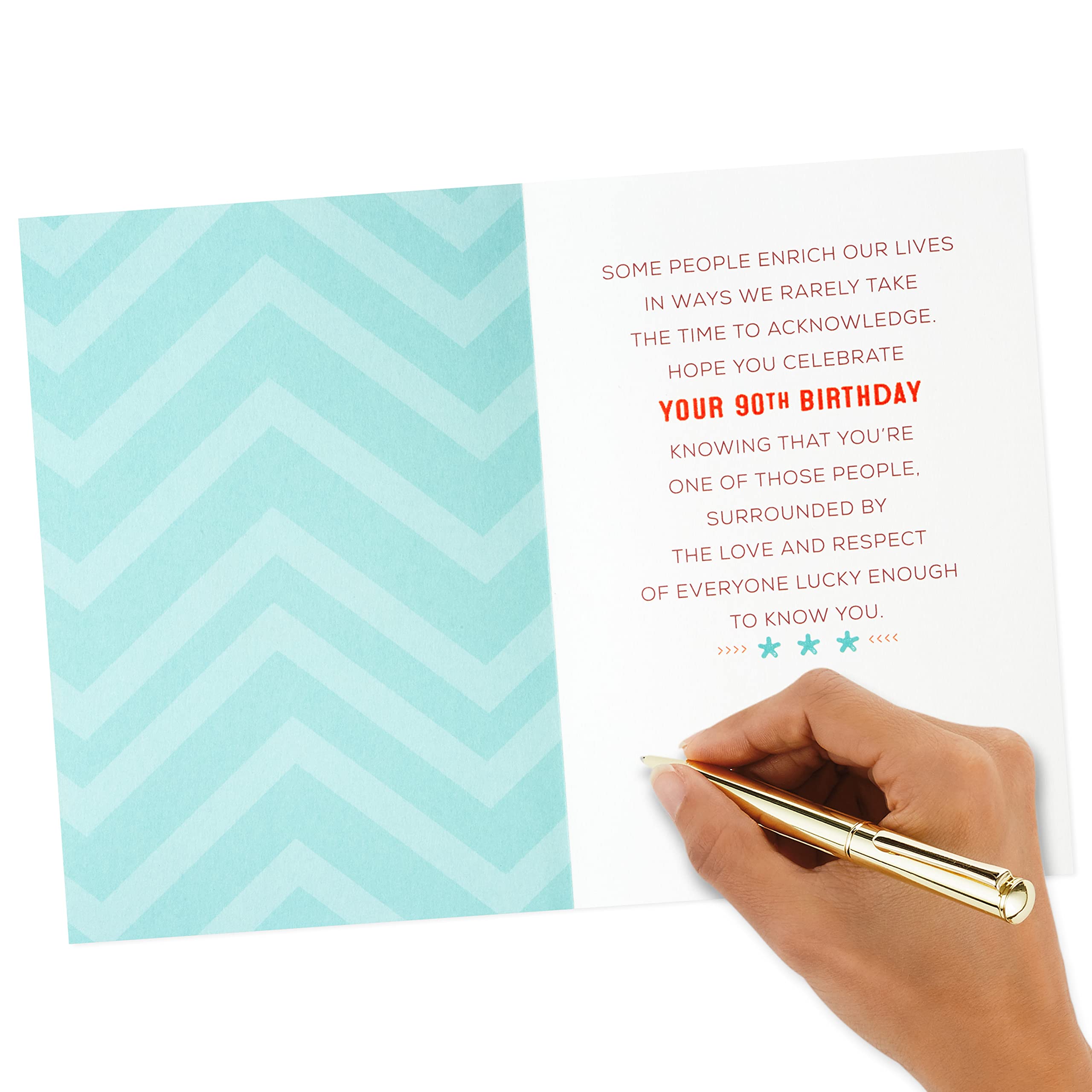 Hallmark 90th Birthday Card - 90 Years Young - Funny & Heartwarming Greeting Card for Milestone Celebrations, Parties & Special Moments