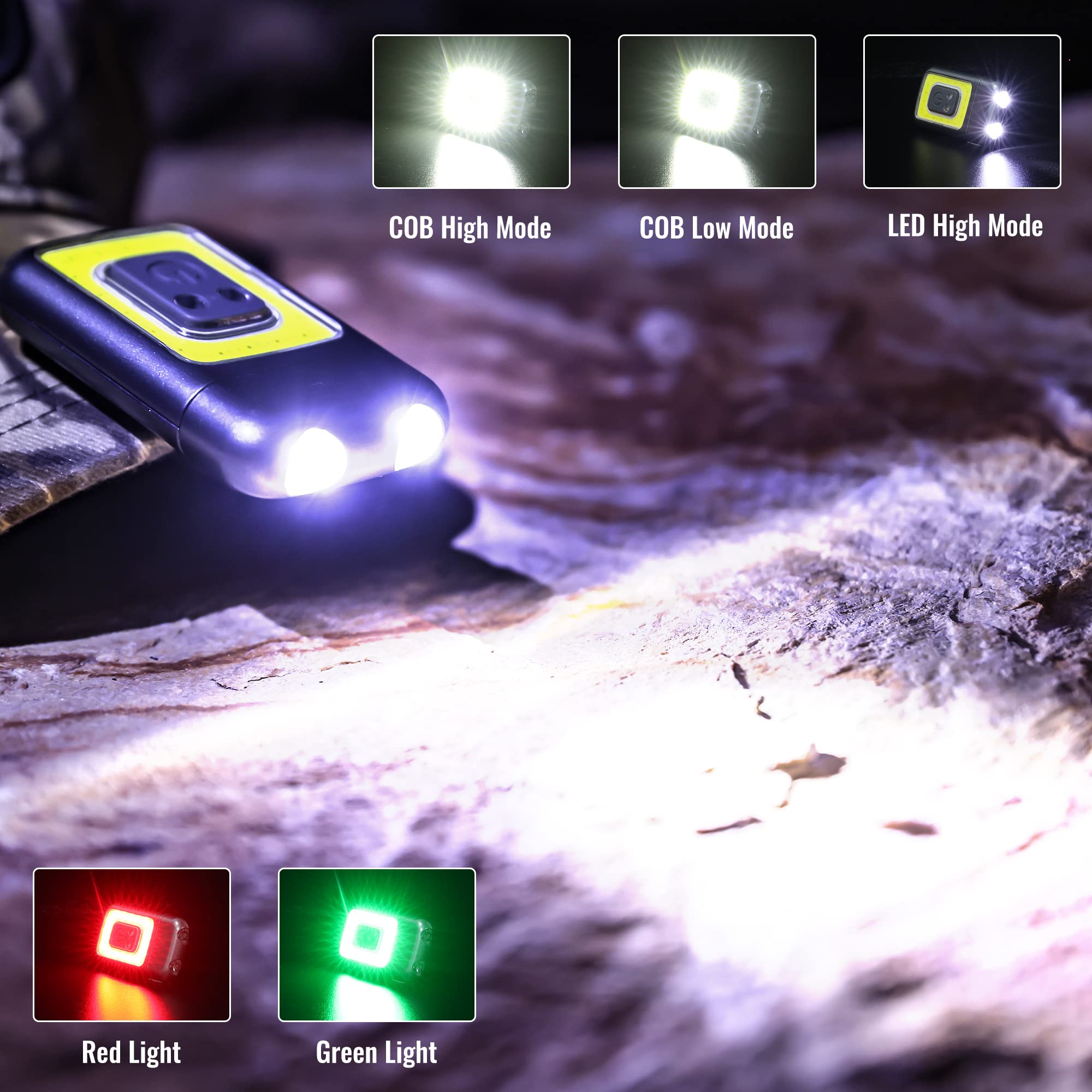 EGUKU Rechargeable LED Running Lights - 5 Light Modes, USB Charging, Lightweight Clip-On Safety Lights for Night Running, Jogging & Walking | Perfect for Outdoor Activities, Nighttime Exercise & Road Safety