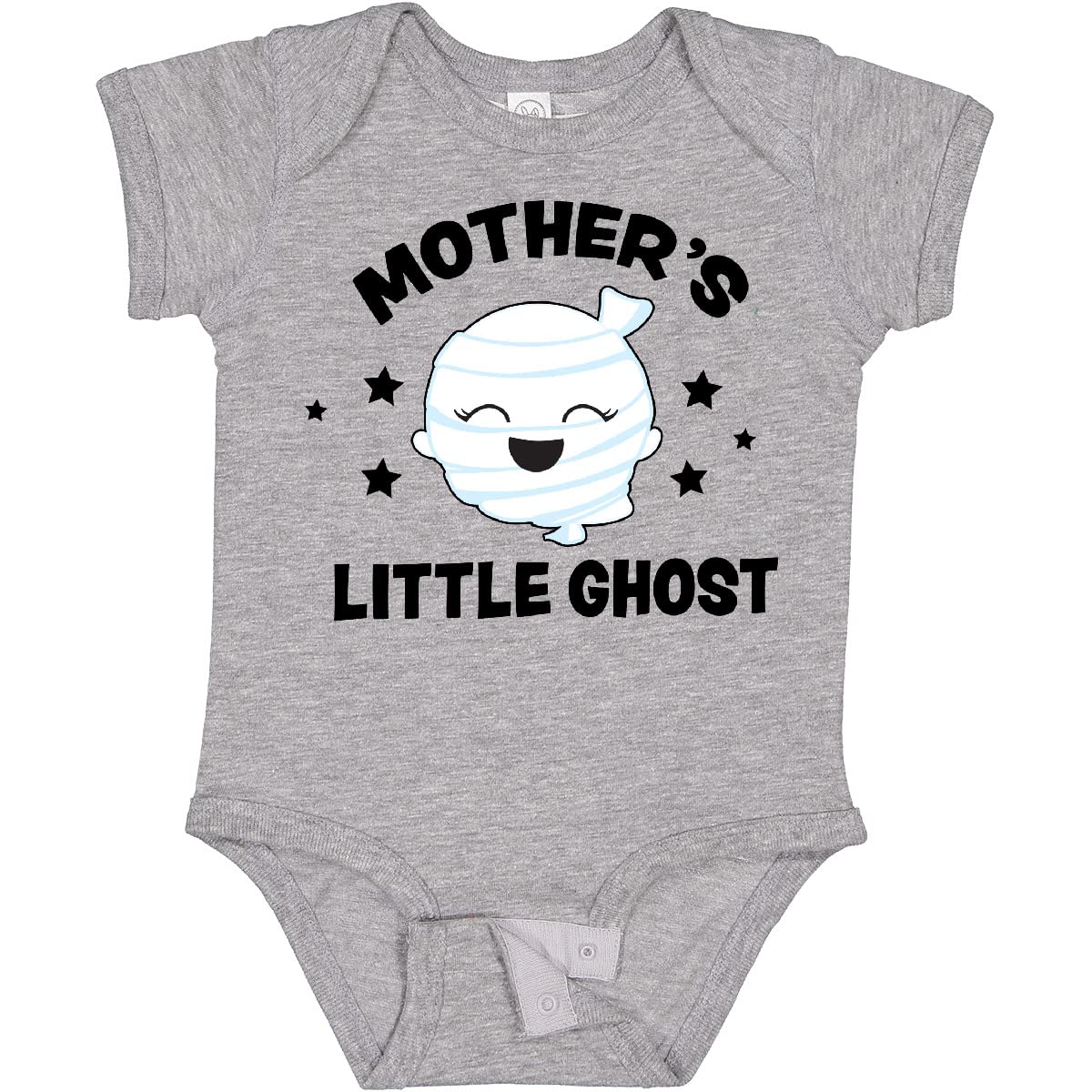 Inktastic Cute Mother's Little Ghost with Stars Baby Bodysuit - Soft Cotton Infant Onesie for Halloween, Birthday & Family Photos | Adorable Baby Gift for Boys & Girls