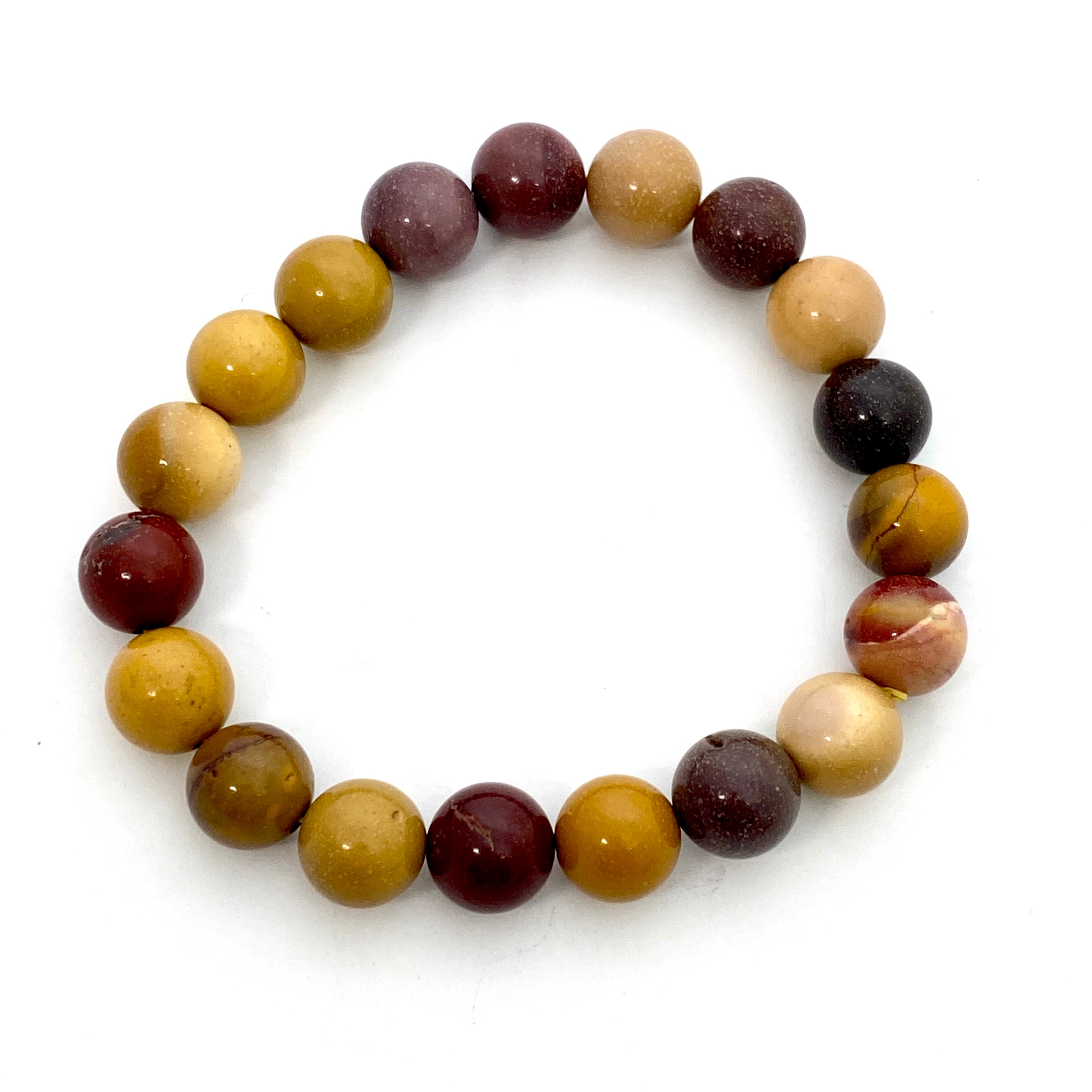 Natural Mookaite Gemstone Bracelet for Women - Healing Crystal Jewelry for Meditation, Yoga & Spiritual Balance | Handmade Beaded Stretch Band