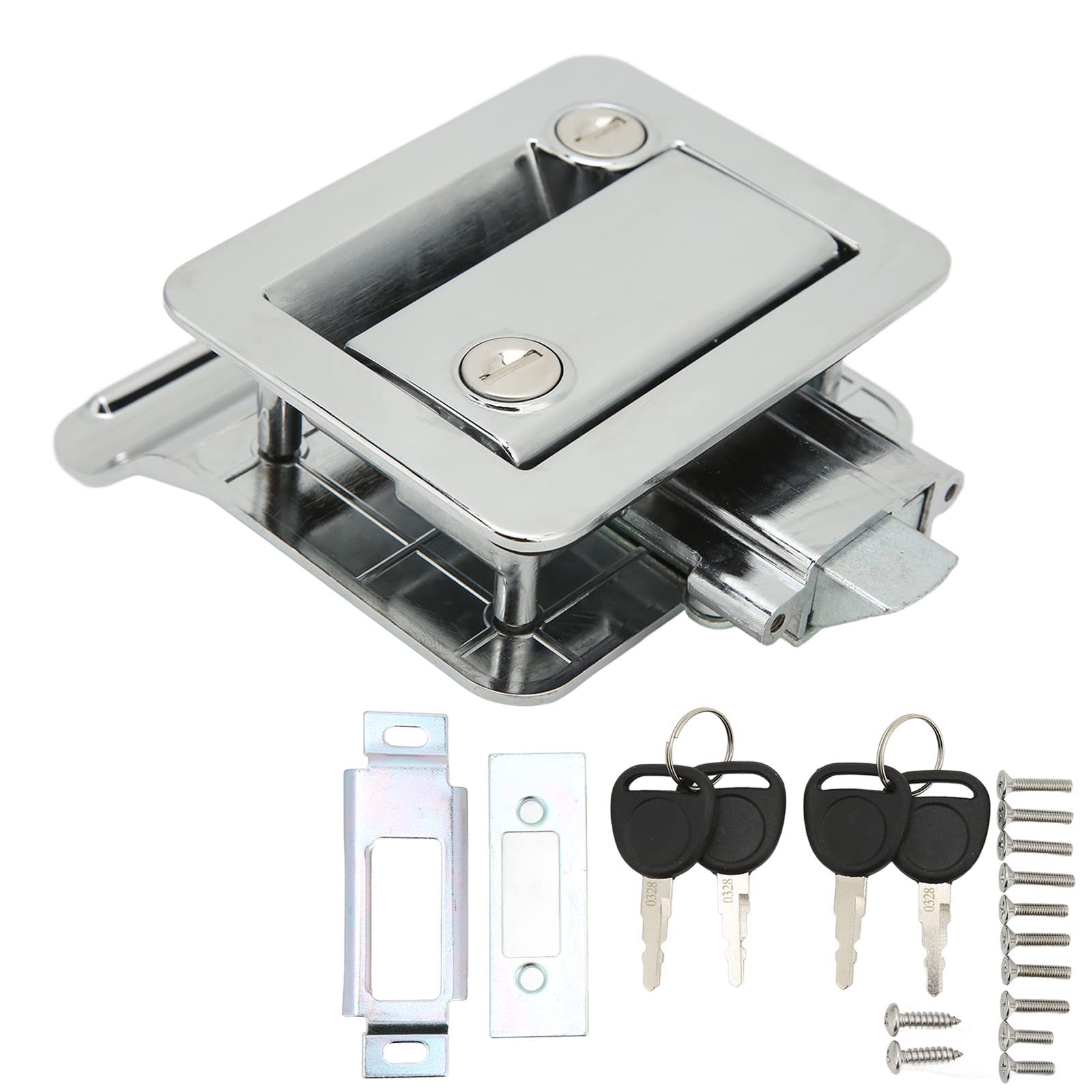 RV Entrance Door Lock with Built-in Deadbolt - Durable Aluminum Alloy for Travel Trailers, Motorhomes & Trucks (Chrome Finish) | Secure Access for RV Camping & Road Trips