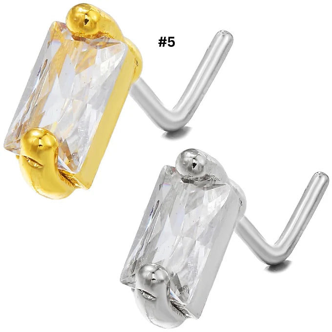 20G Surgical Steel Small Nose Ring L Bend Nose Stud - Hypoallergenic Body Jewelry for Sensitive Skin | Perfect for Daily Wear, Piercing Healing & Fashion Accessories (BD567)