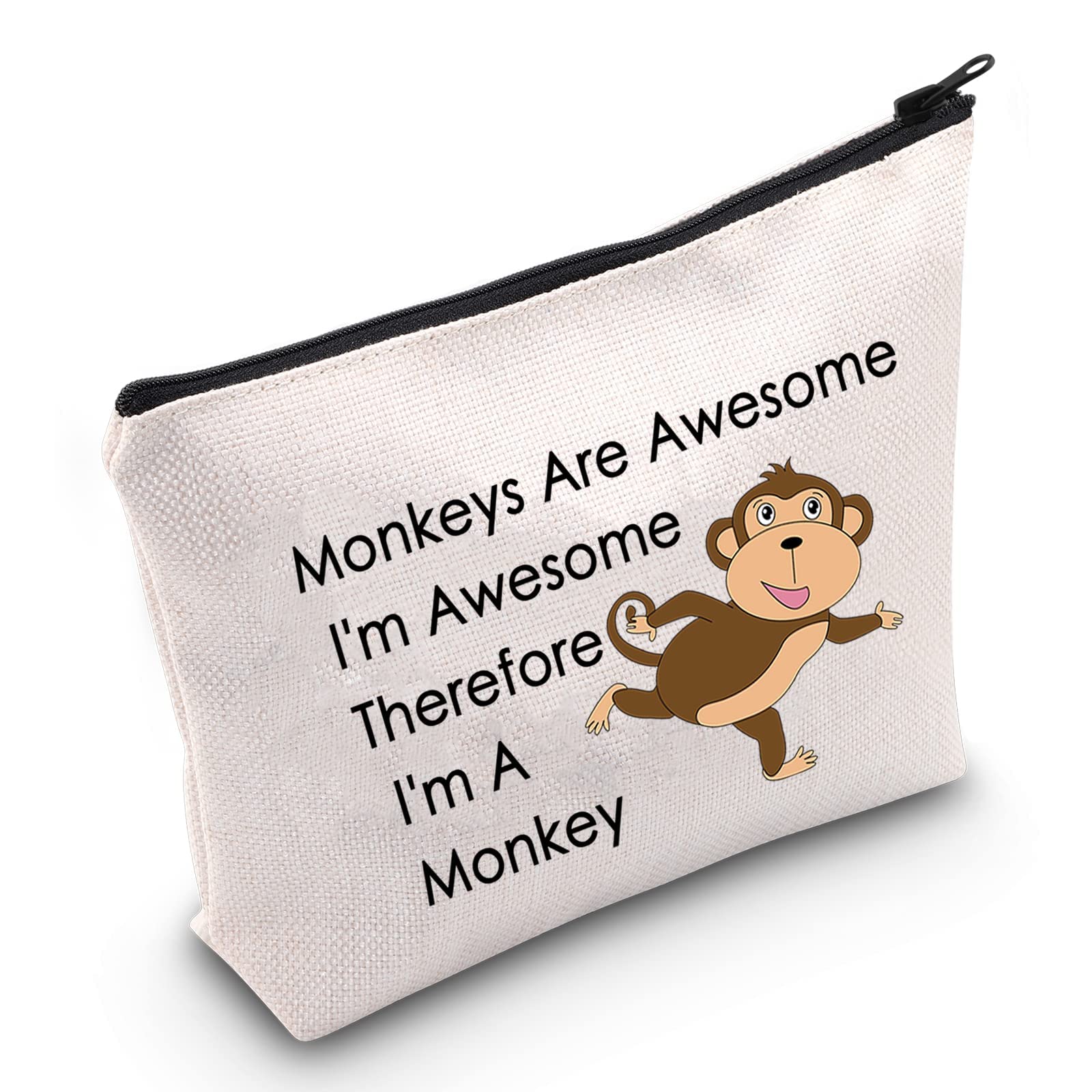 Funny Monkey Makeup Bag for Women - Cute Monkeys Are Awesome Gift Idea - Perfect for Travel, Gym & Daily Use