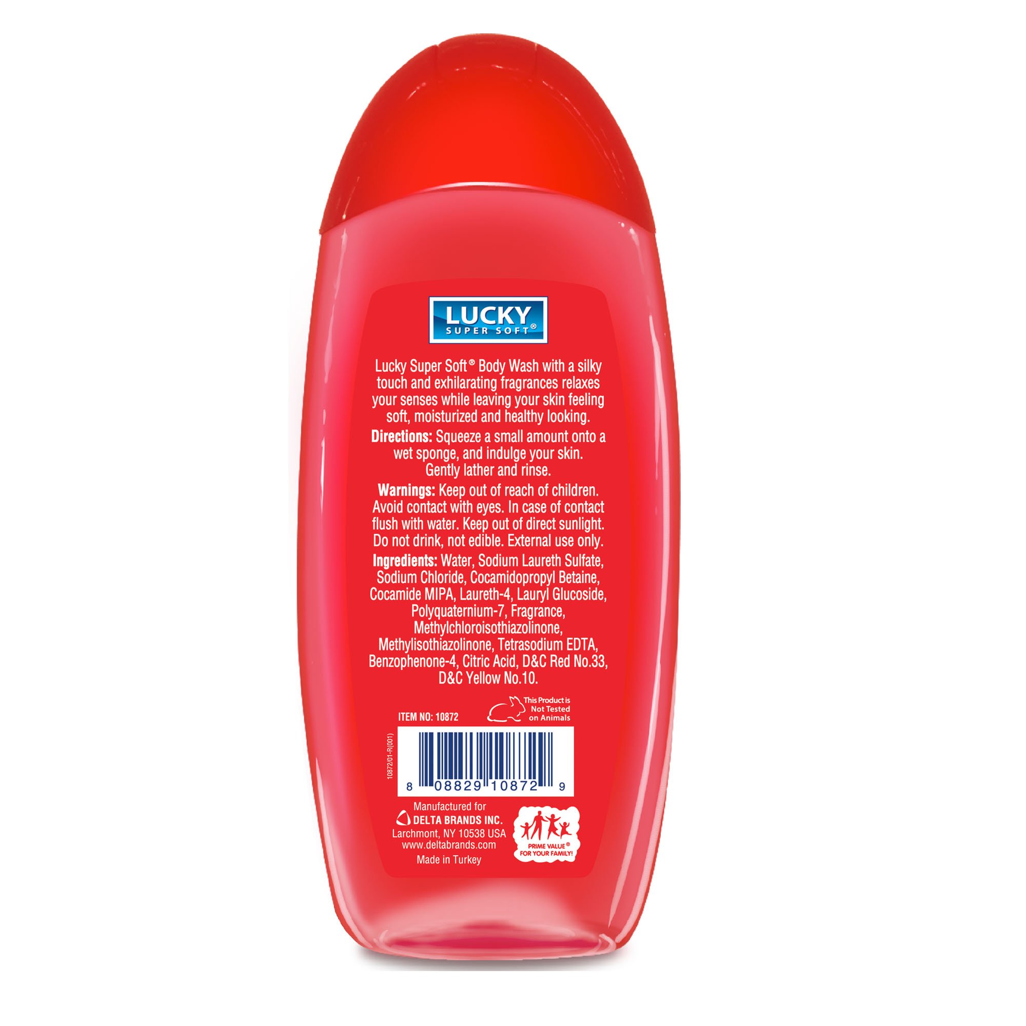 Lucky Super Soft Peach & Pomegranate Body Wash - 16 fl oz Hydrating & Moisturizing Shower Gel for Dry Skin - Perfect for Daily Use & Relaxing Bath Time