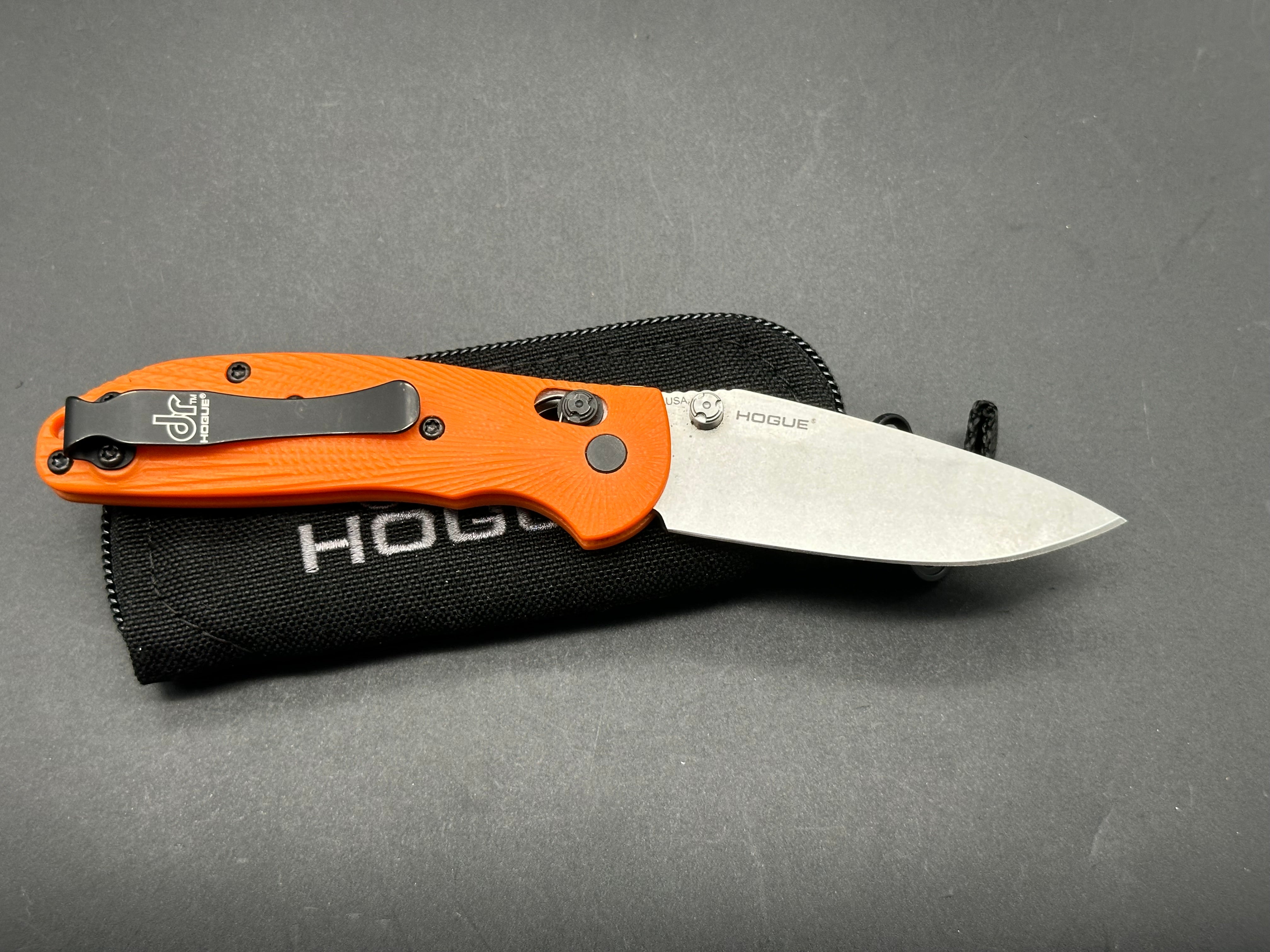 DOUG RITTER Mini RSK MK1 G2 Folding Pocket Knife - Orange Handle, Manual Open, EDC Gear for Camping, Hiking & Outdoor Adventures