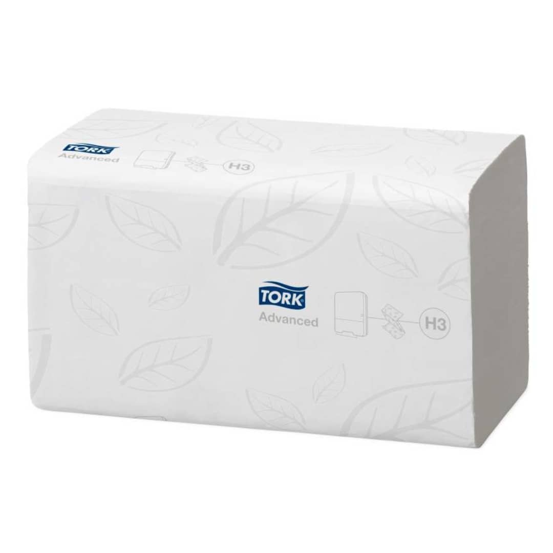 Tork Advanced 2-Ply Flushable Hand Towels, Singlefold White (250 Sheets/Pack, 15 Packs/Carton) - Premium Bathroom & Kitchen Paper Towels for Home & Office Use