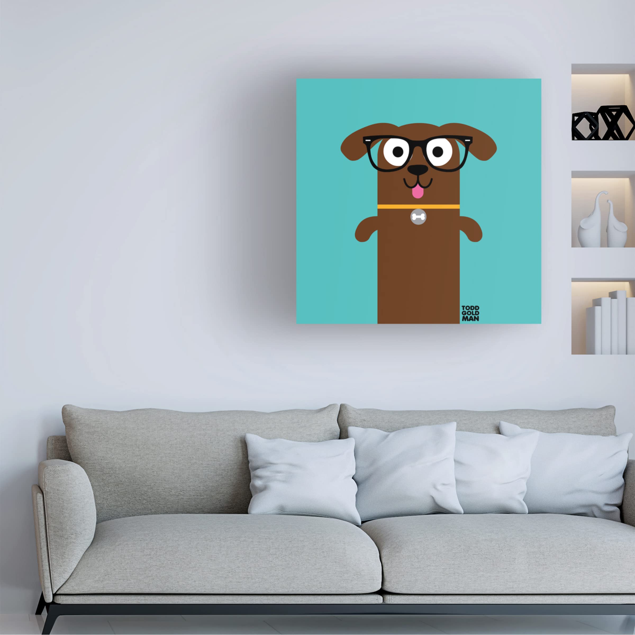 Trademark Fine Art 'Bow Wow Dachshund' Canvas Wall Art by Todd Art - Perfect for Living Room, Bedroom & Office Decor