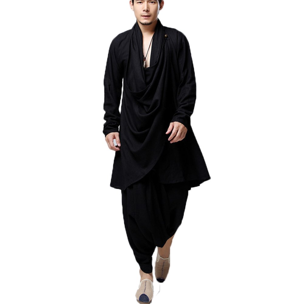 Men's Kung Fu Tai Chi Yoga Uniform - Breathable Cotton Linen Martial Arts Meditation Outfit for Training & Zen Practice