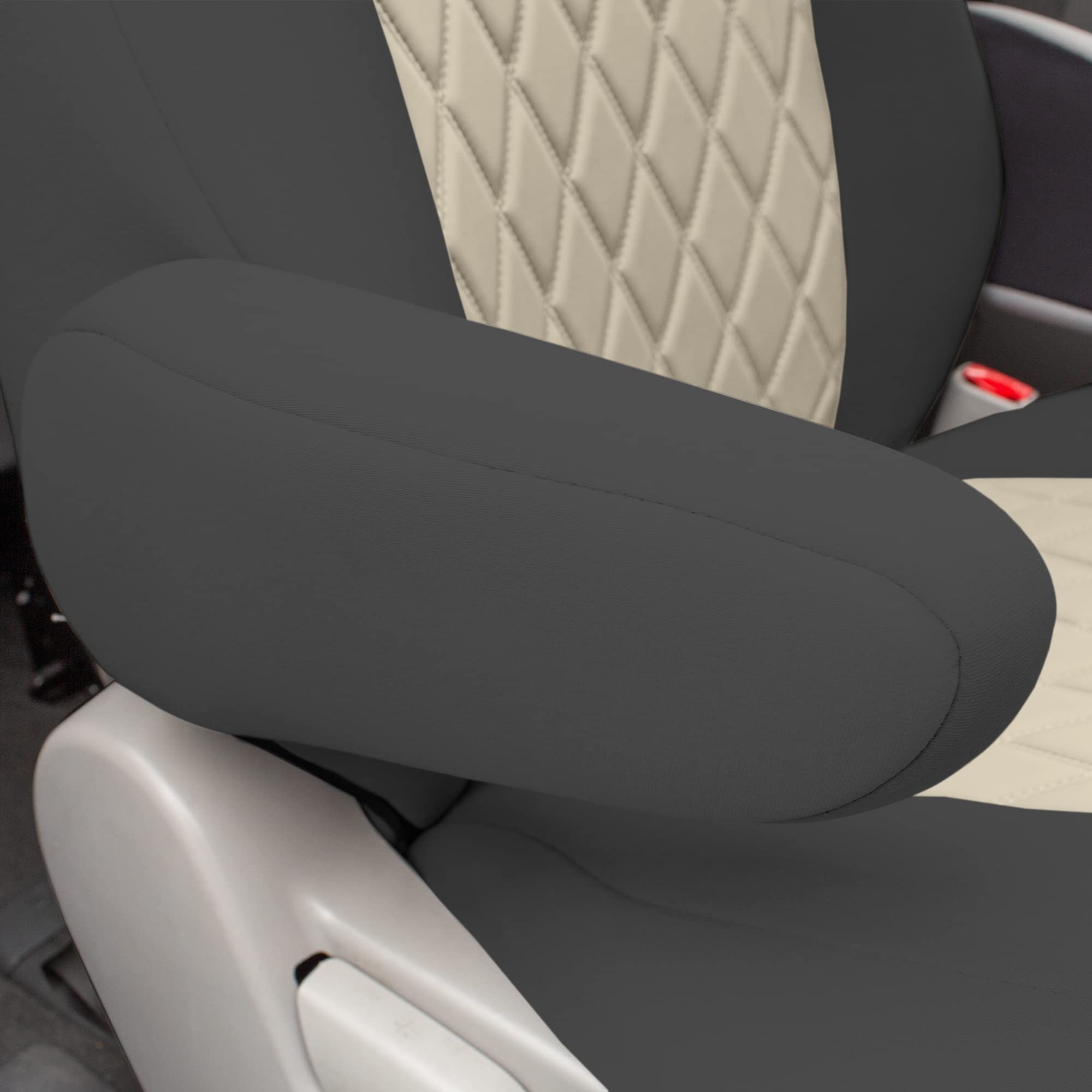 FH Group Custom Fit Car Seat Covers for 2011-2020 Toyota Sienna 7 Passenger - Waterproof & Washable Neoprene Seat Cover Full Set in Beige | Perfect for Family Road Trips, Daily Commutes & Pet Protection
