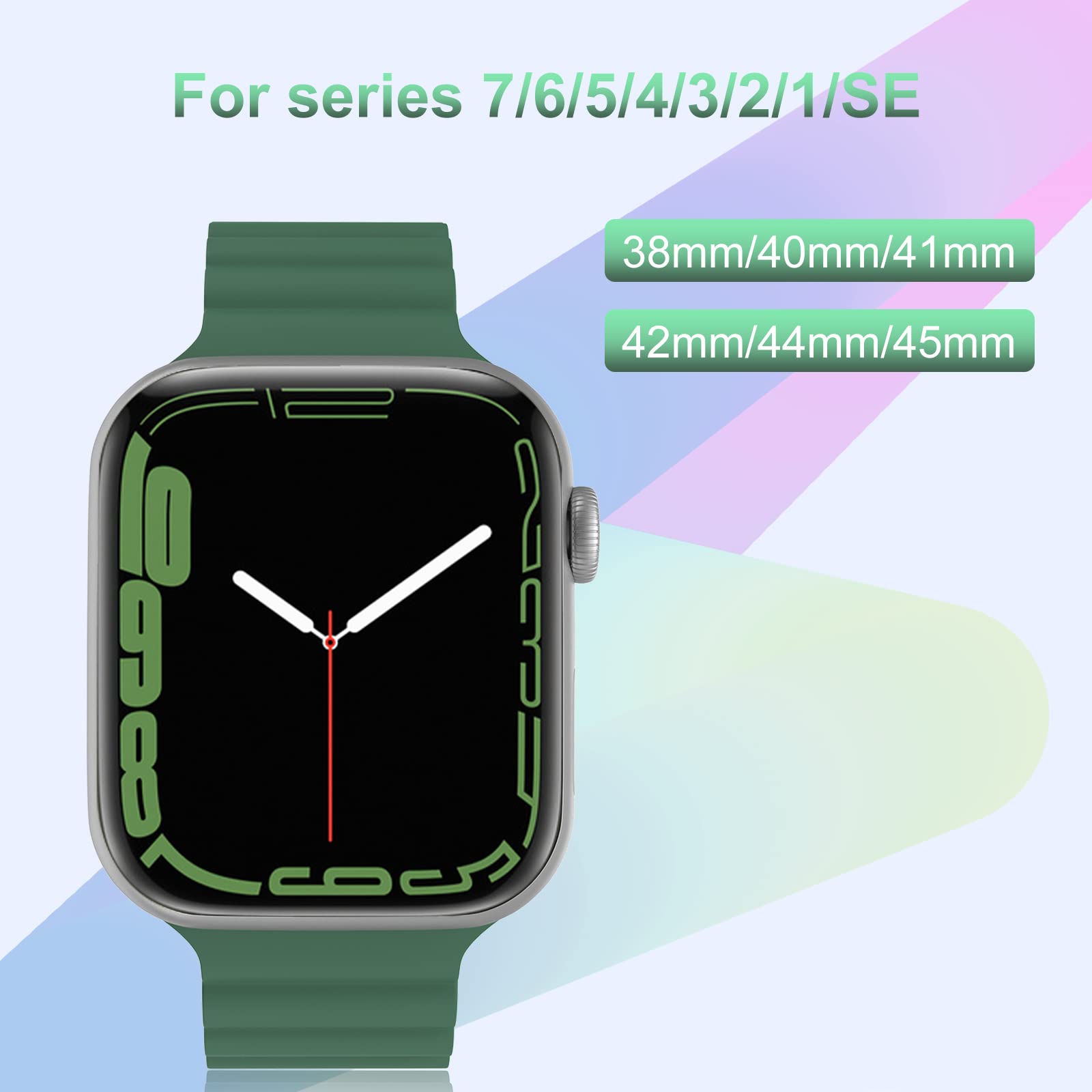 Premium Silicone Magnetic Watch Band for Apple Watch Series Ultra/8/7/6/5/4/SE/3/2 - Compatible with 49mm/45mm/44mm/42mm - Adjustable Soft Strap for Men & Women - Perfect for Workouts, Running & Everyday Wear