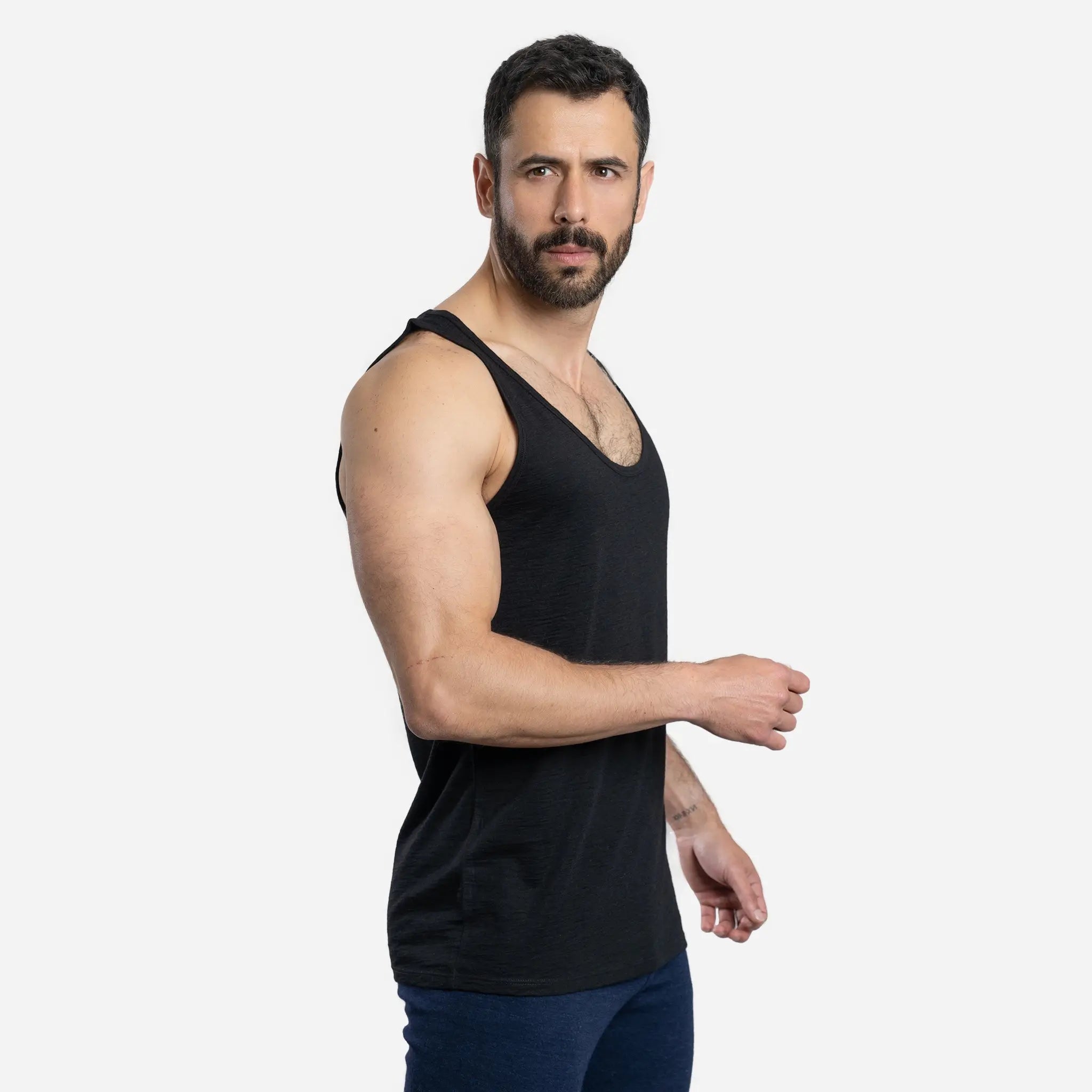 Ultralight Men's Alpaca Wool Tank Top - 160 GSM | Breathable & Moisture-Wicking for Outdoor Activities, Travel & Summer Wear