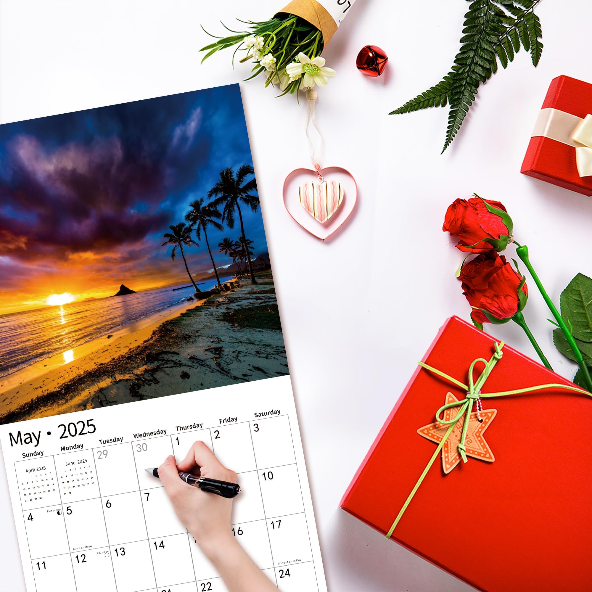 2025 Tropical Beaches Wall Calendar - January to December 2025 | 12x24 Inch Large Format with Thick Sturdy Paper | Perfect for Home, Office & School Planning | Monthly Full-Page Design for Easy Organization