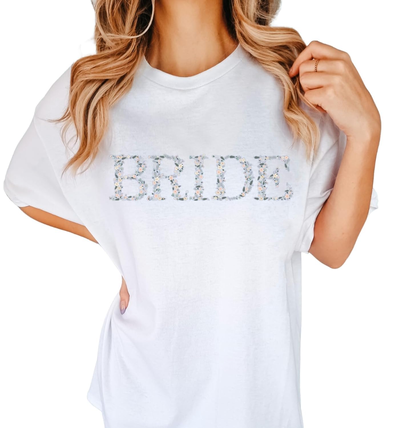 Future Mrs Sweatshirt - Floral Embossed Bride to Be Gift for Engagement, Bachelorette Party & Wedding (Short Sleeve, Women's Medium) - Perfect for Bridal Showers, Honeymoon & Newly Engaged Couples
