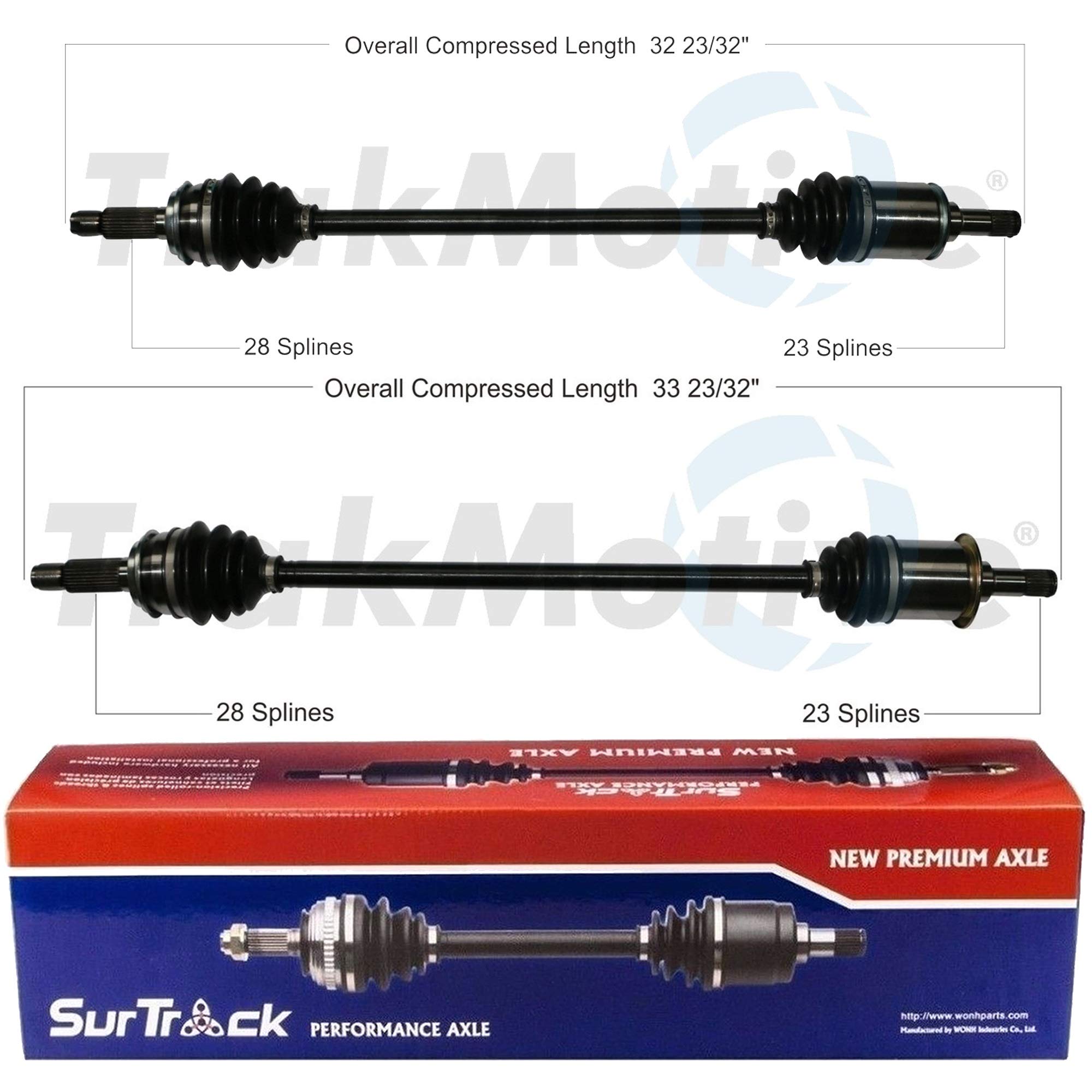SurTrack Pair of 2 Rear CV Axle Shafts for Honda Accord Crosstour AWD 2010-2015 - Durable Replacement for Smooth Drivetrain Performance - Perfect for Off-Roading & Daily Commuting