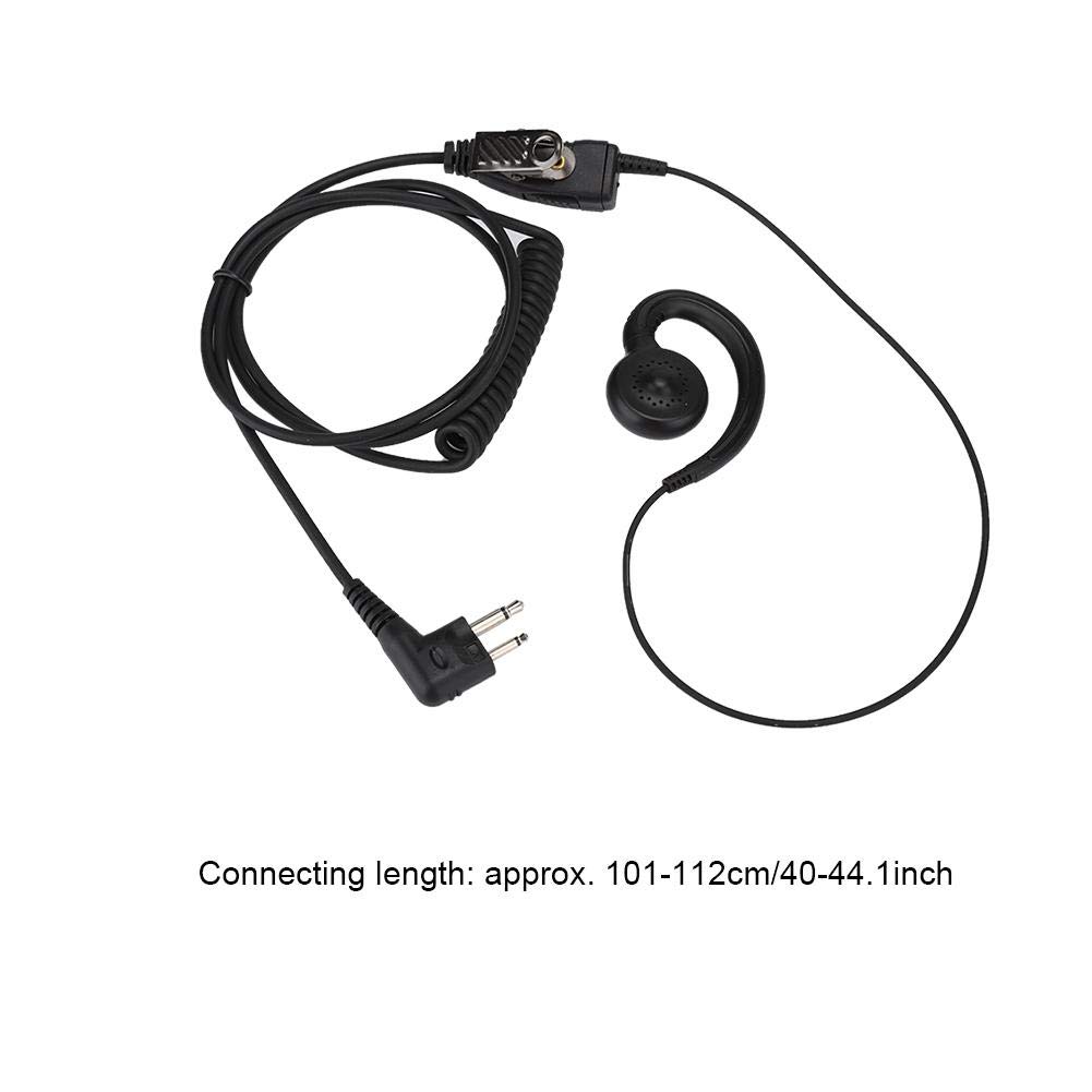 Two Way Radio Earpiece with Noise Cancelling & PTT Mic - 2-Pin Headset for Clear Communication - Perfect for Security, Construction & Outdoor Activities