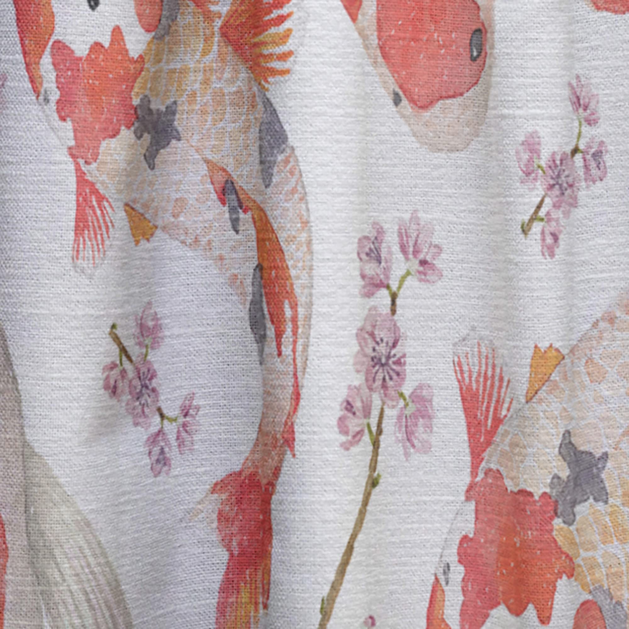DesignQ Chinese Style Rainbow Koi Fish Curtains - Thermal Insulated Window Drapes for Bedroom & Living Room (52x108 Inch, Single Panel) - Perfect for Asian Decor, Zen Home Decor & Feng Shui Interiors