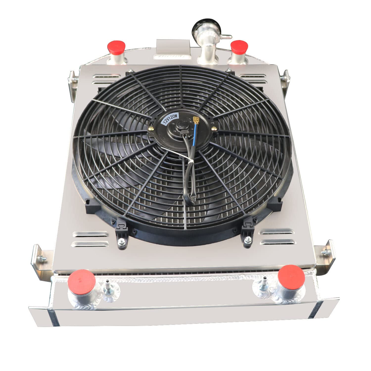 Ford Model A & B 3.3L L4 Aluminum Radiator (1930-1932) - 4 Row High Performance Cooling System with 16