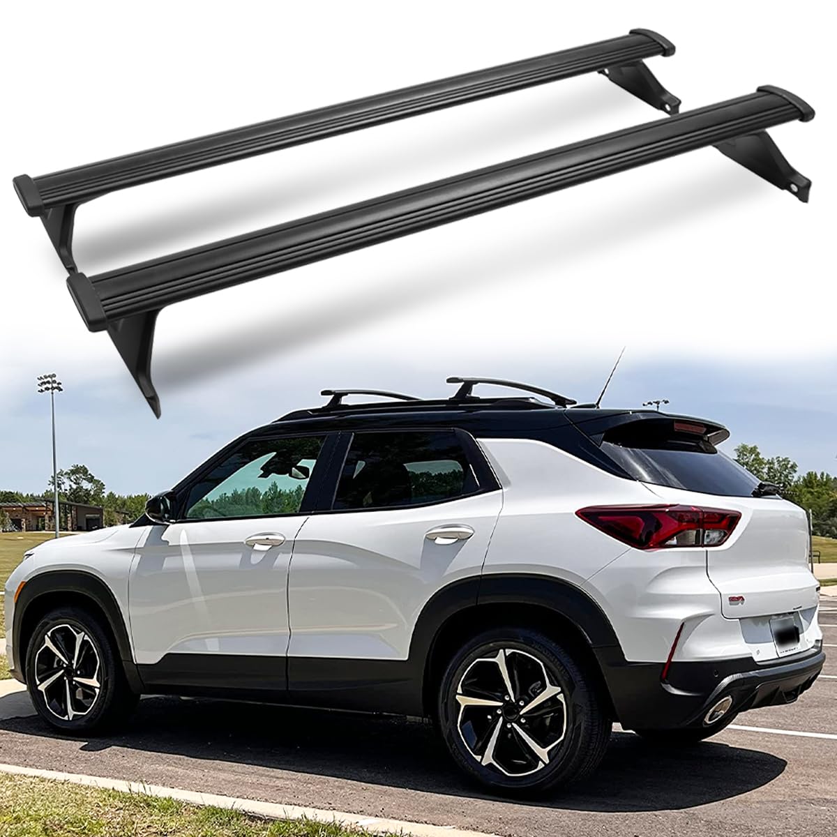 2021-2025 Chevy Chevrolet Trailblazer Cross Bar Roof Rack - Heavy Duty Aluminum Crossbar Fit for Trailblazer SUV - Perfect for Camping, Biking & Outdoor Adventures