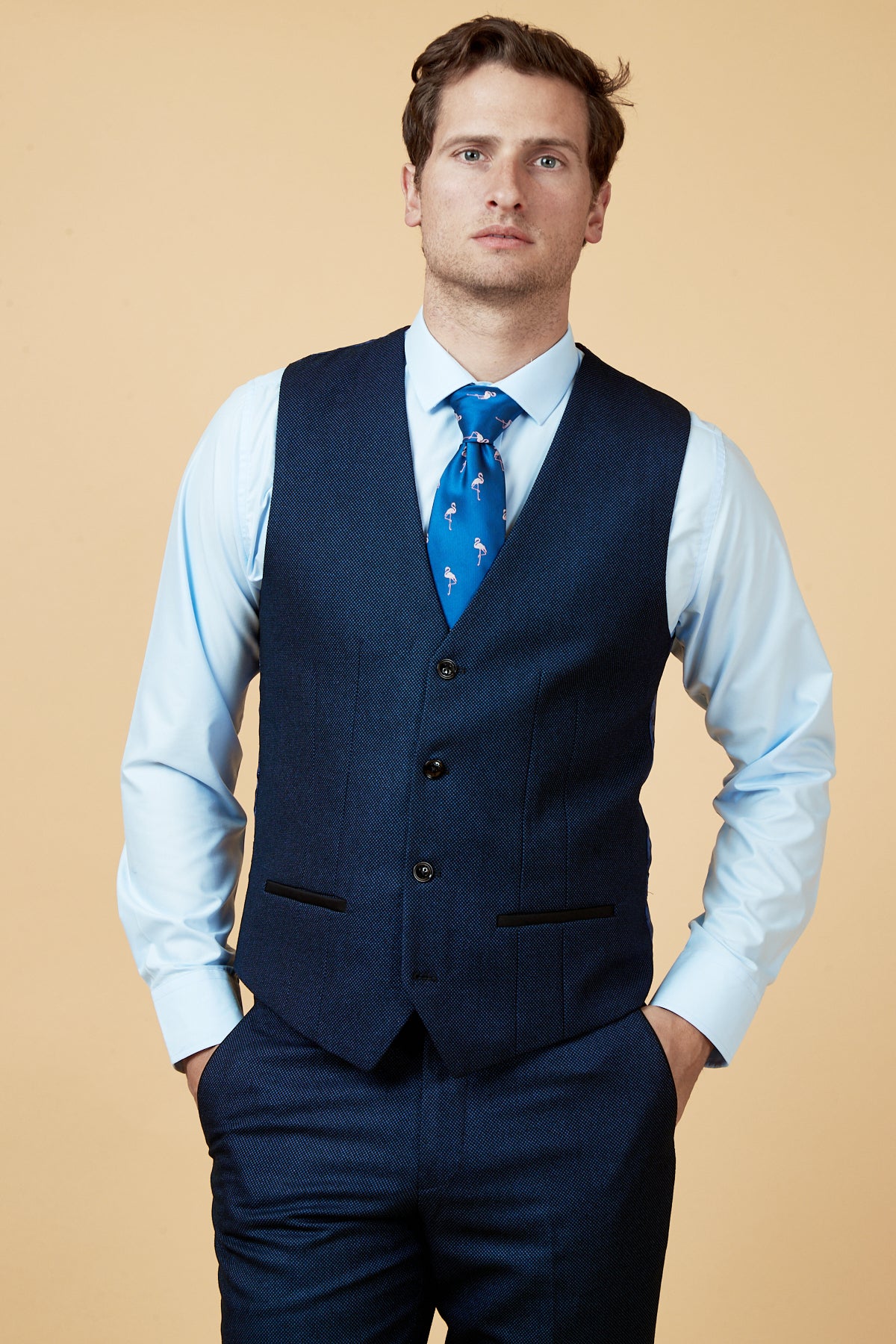 Callum Blue Three-Piece Suit for Men | Premium Formal Business Attire | Perfect for Weddings, Office & Special Occasions