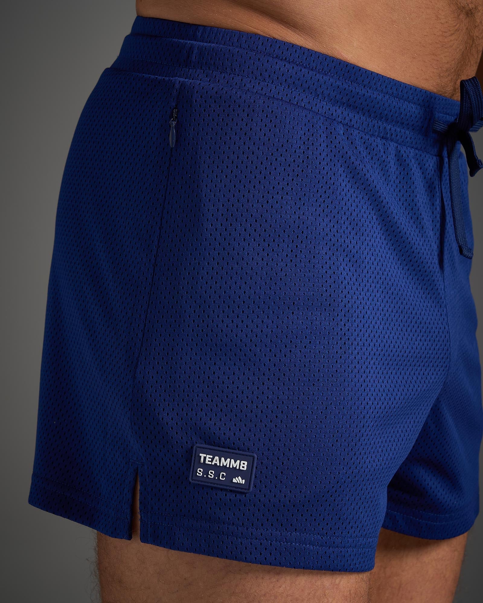 Teamm8 S.S.C 3 Mesh Shorts for Men - Breathable Athletic Running Shorts with Side Pockets - Lightweight Quick-Dry Gym Workout Shorts (Blue) - Perfect for Running, Basketball & Outdoor Sports