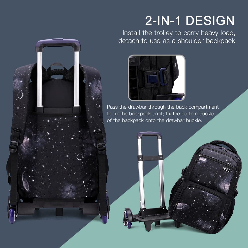 **Kids Rolling Backpack with Wheels - Durable Wheeled School Backpack for Boys & Girls, Includes Lunch Bag & Pencil Case - Perfect for Travel, School & Daily Use**