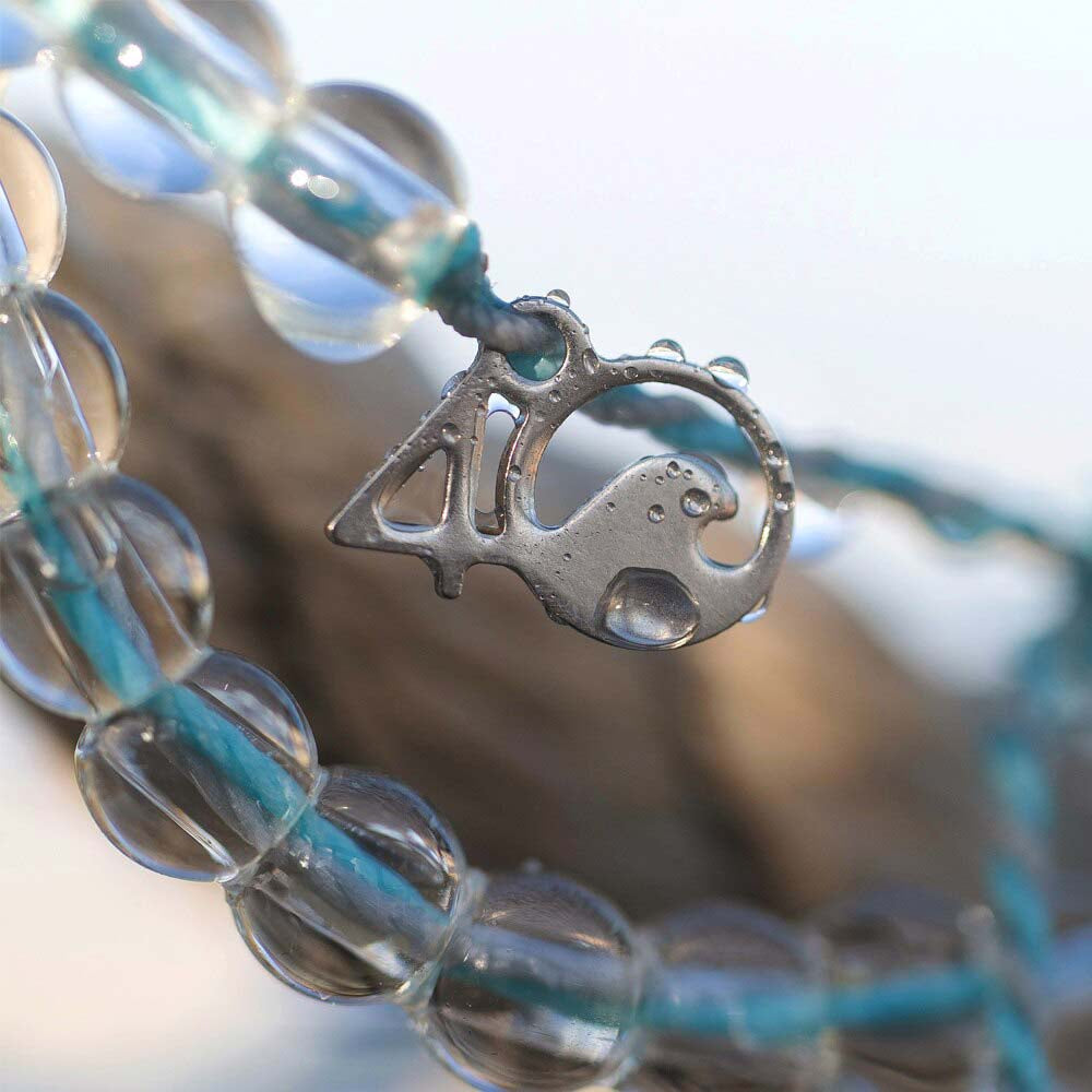 4Ocean Dolphin Light Blue & Grey Beaded Bracelet - Eco-Friendly Ocean Conservation Jewelry for Women & Men - Perfect for Beach, Travel & Everyday Wear