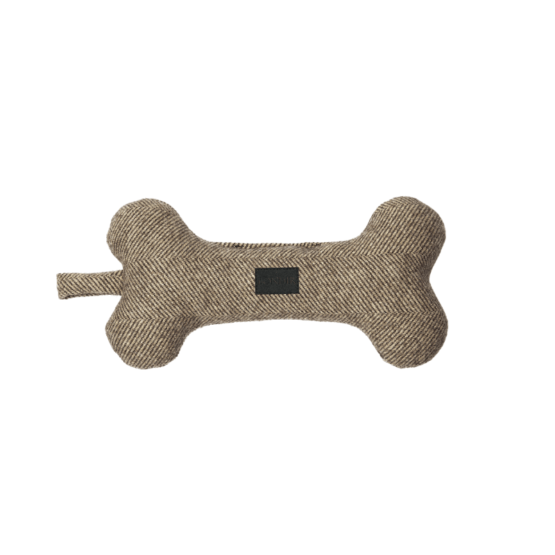 Vintage Bark Tweed Squeaky Bone Dog Toy - Durable Chew Toy for Small & Medium Dogs - Perfect for Playtime, Training & Teething Relief