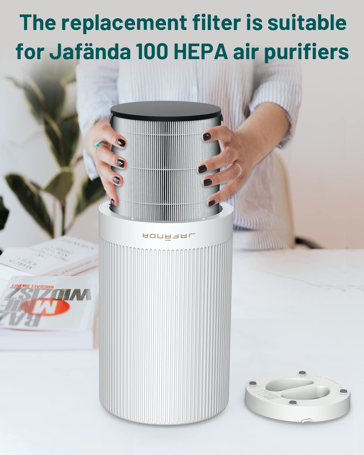 Jafanda JF100 3-in-1 True HEPA Air Purifier Replacement Filter with High-Efficiency Activated Carbon - 1 Pack | for Home, Office & Bedroom Air Purification