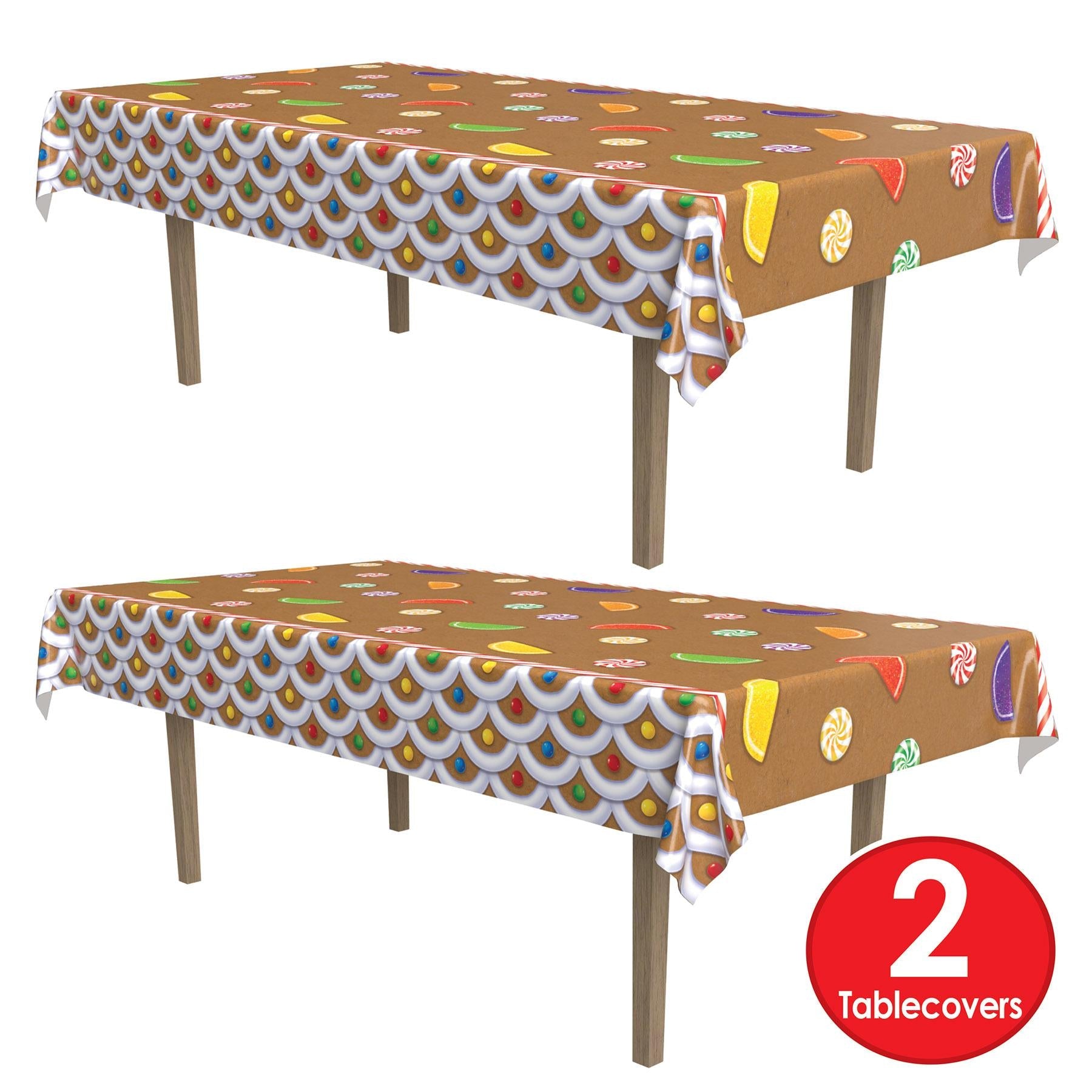 12 Pack Beistle Christmas Gingerbread House Table Covers - Holiday Party Decorations for Dining Table, Kitchen, Buffet & Festive Gatherings