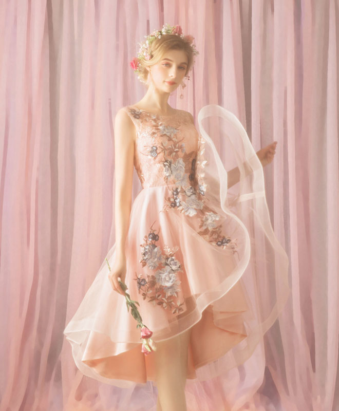 Elegant Pink Tulle Lace Short Prom Dress for Homecoming | Formal Party Gown for Teens | Perfect for Dances, Weddings & Special Occasions