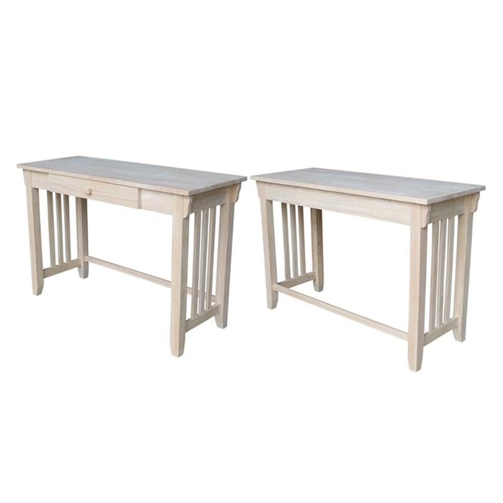 Pemberly Row Mid Century Modern Writing Desk with Drawer - Vintage Home Office Furniture for Small Spaces & Study Rooms