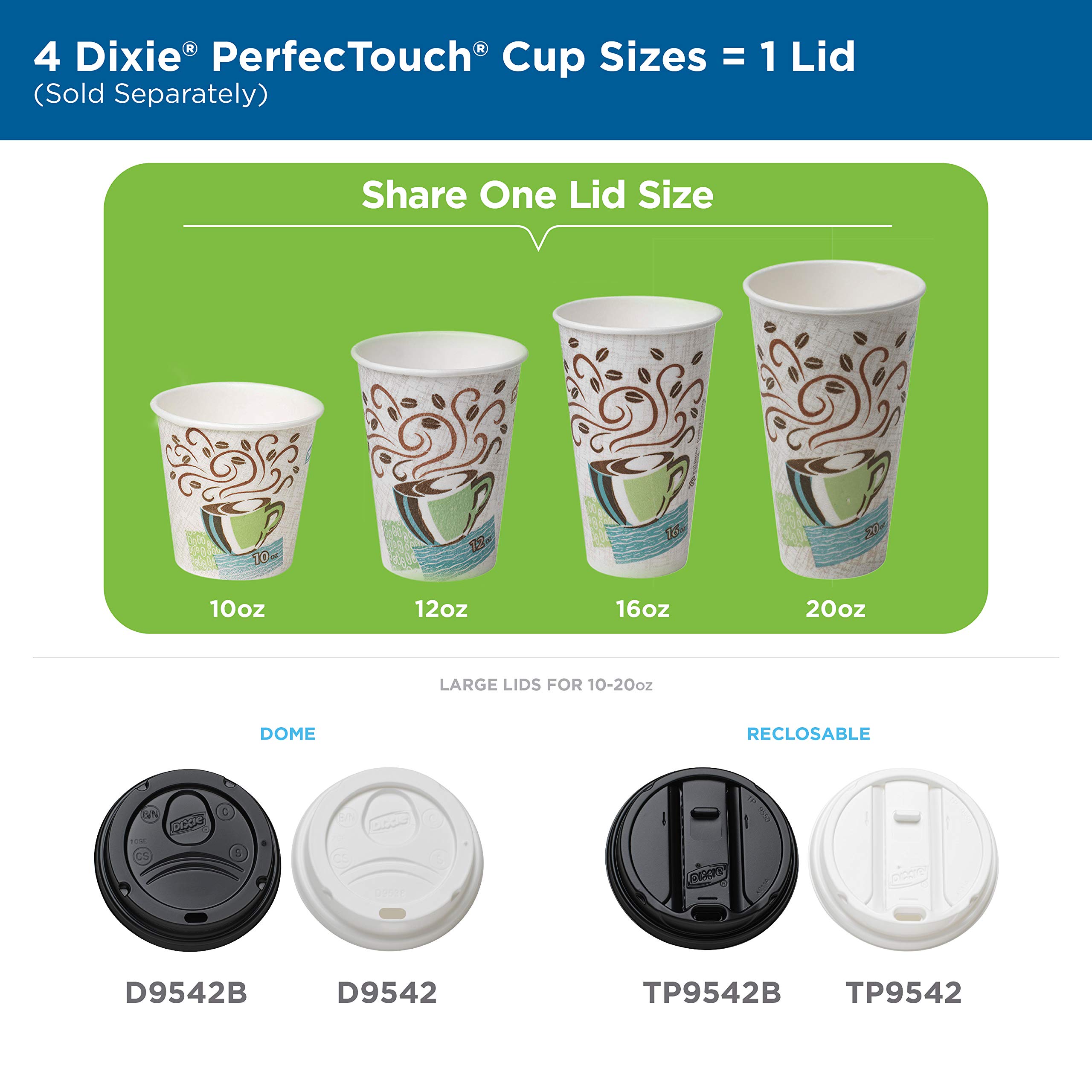 **Dixie PerfecTouch 16 oz Insulated Paper Coffee Cups – Hot & Leak-Proof (500 Count, 20 Sleeves) – Coffee Haze Design for Cafés, Offices & Home Use**