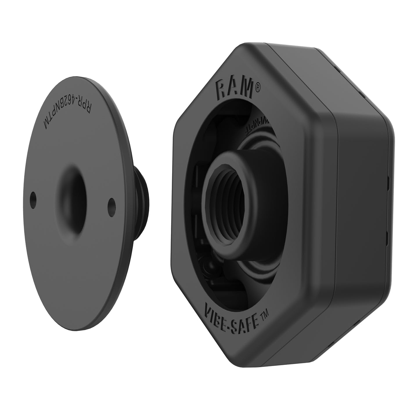 Ram RAP-462NPT 防震系统组件，NPT 2孔安装支架，适用于车载设备、工业机械和航海仪器