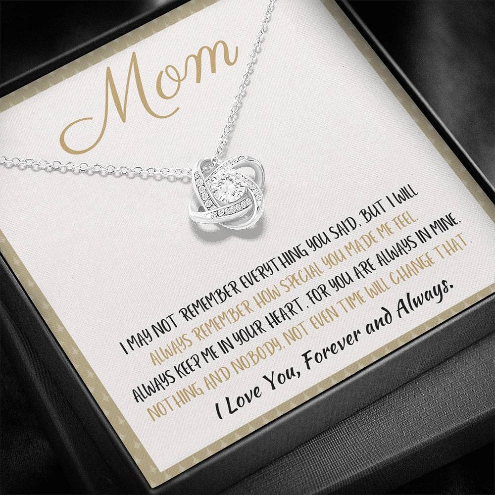 Tek Weh Mom - Sterling Silver 'I Love You' Love Knot Pendant Necklace for Mother's Day, Grandma, Mother of the Bride & Groom | Heartfelt Gift for Mom, Mother-in-Law & Special Women | Perfect for Weddings, Anniversaries & Daily Wear