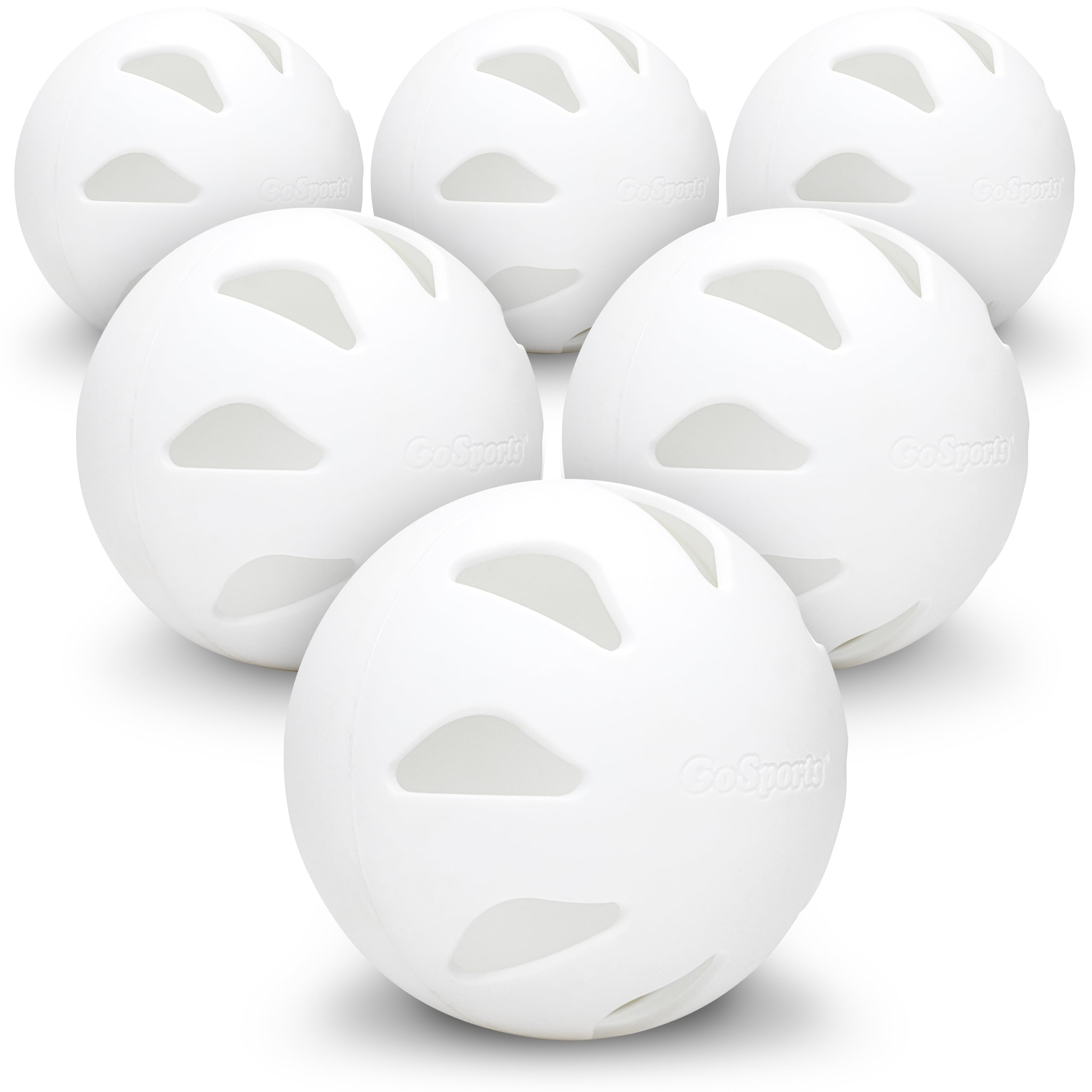 GoSports LotBall AIR Plastic Baseballs - 6 Pack | Lightweight & Durable Training Baseballs for Kids & Adults | Perfect for Backyard Practice, Batting Drills & Soft Toss