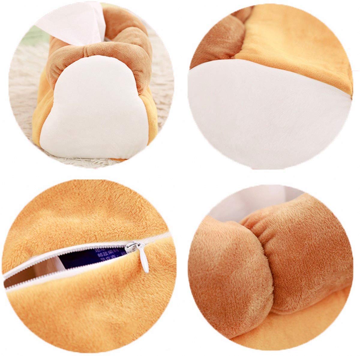 Soft Plush Tissue Box Cover - Funny Cute Yellow Toast Bread Design for Car, Home & Office | Decorative & Functional Tissue Holder for Living Room, Bedroom & Workspace