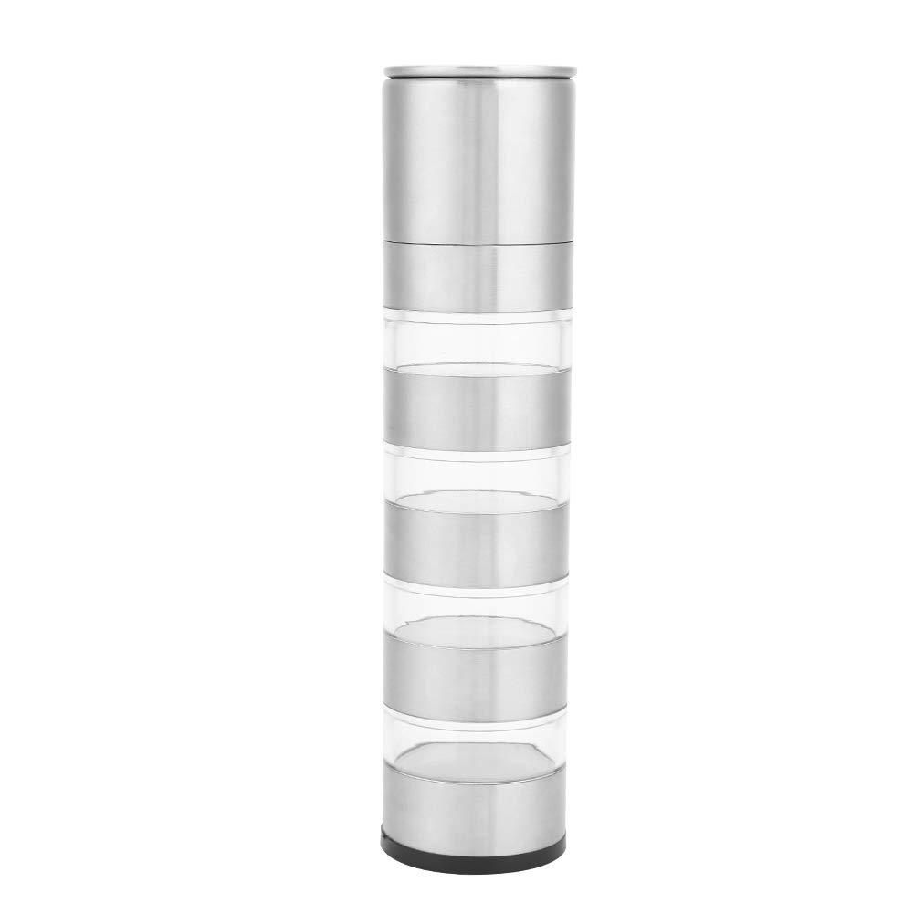 AUHX 8.5x2.1 Inch Transparent Seasoning Bottles Set with Spice Grinder & Carrying Bag - Perfect for Camping, BBQ, Picnic & Kitchen Storage - Durable Spice Containers for Home & Outdoor Cooking