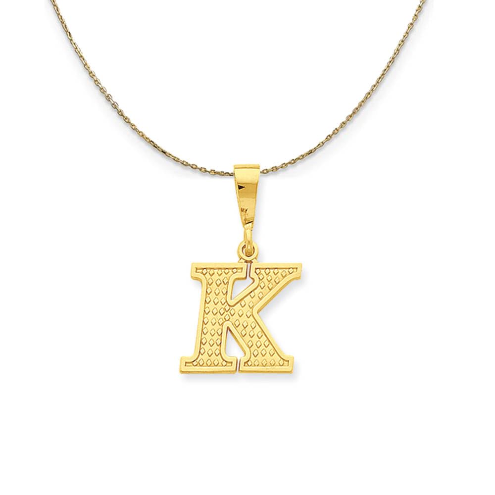 14k Yellow Gold Initial K Necklace - Elegant Gift for Her