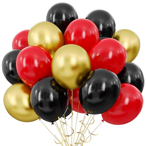 Red Black Gold Balloons