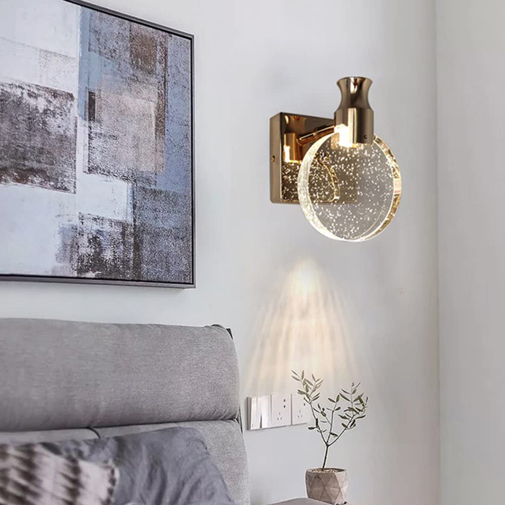 Elegant Crystal Wall Lamp - LED Vanity Lights for Bathroom, Bedroom & Living Room | Modern Mirror Lighting for Makeup & Decor | Energy-Efficient Fixture for Home & Spa Use