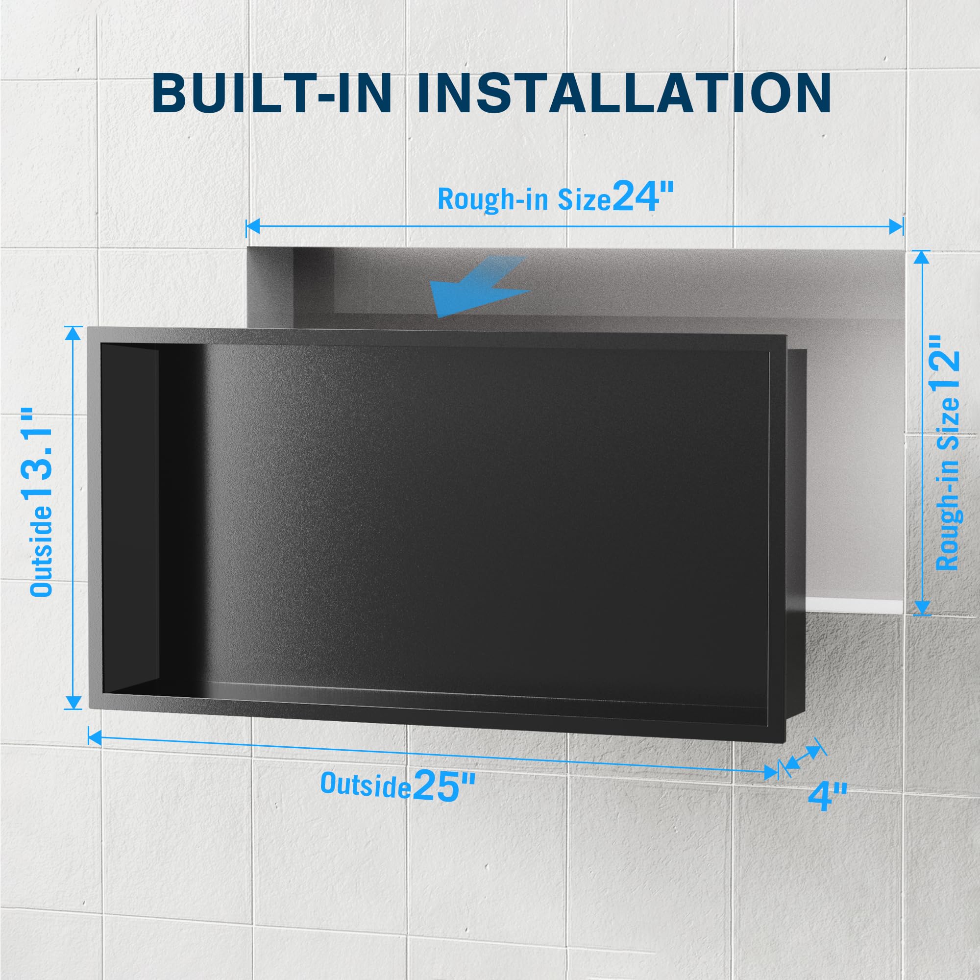 Premium Merapi Stainless Steel Shower Niche 24